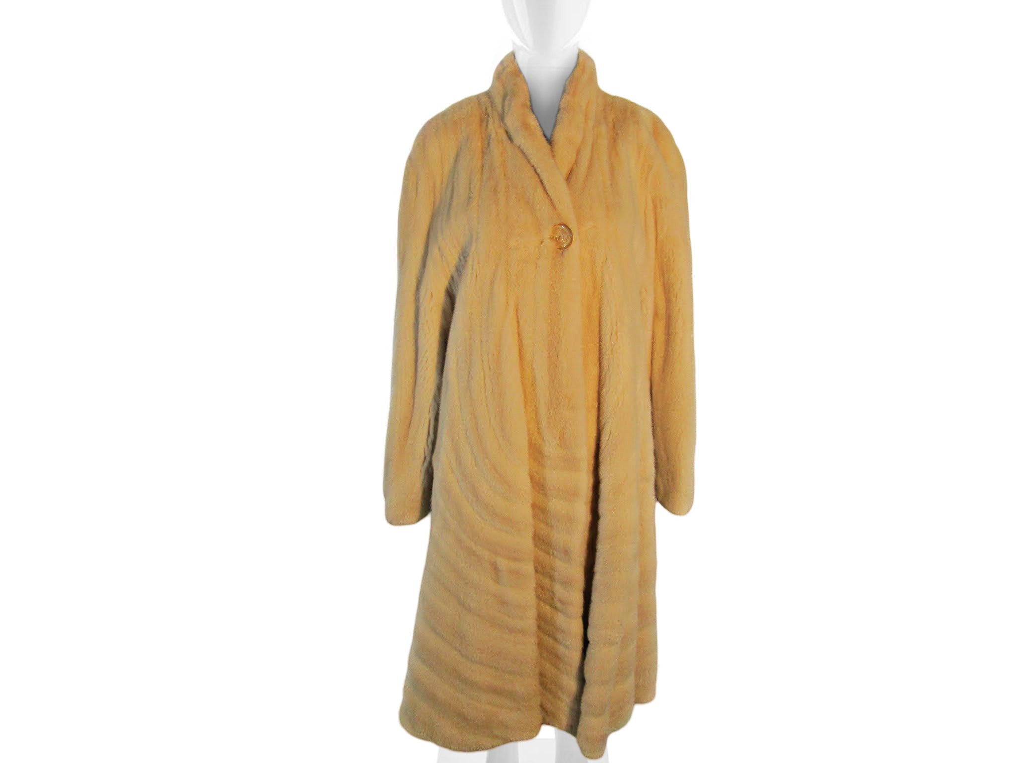 NATURAL OFF WHITE MINK 7/8 DIRECTIONAL COAT
