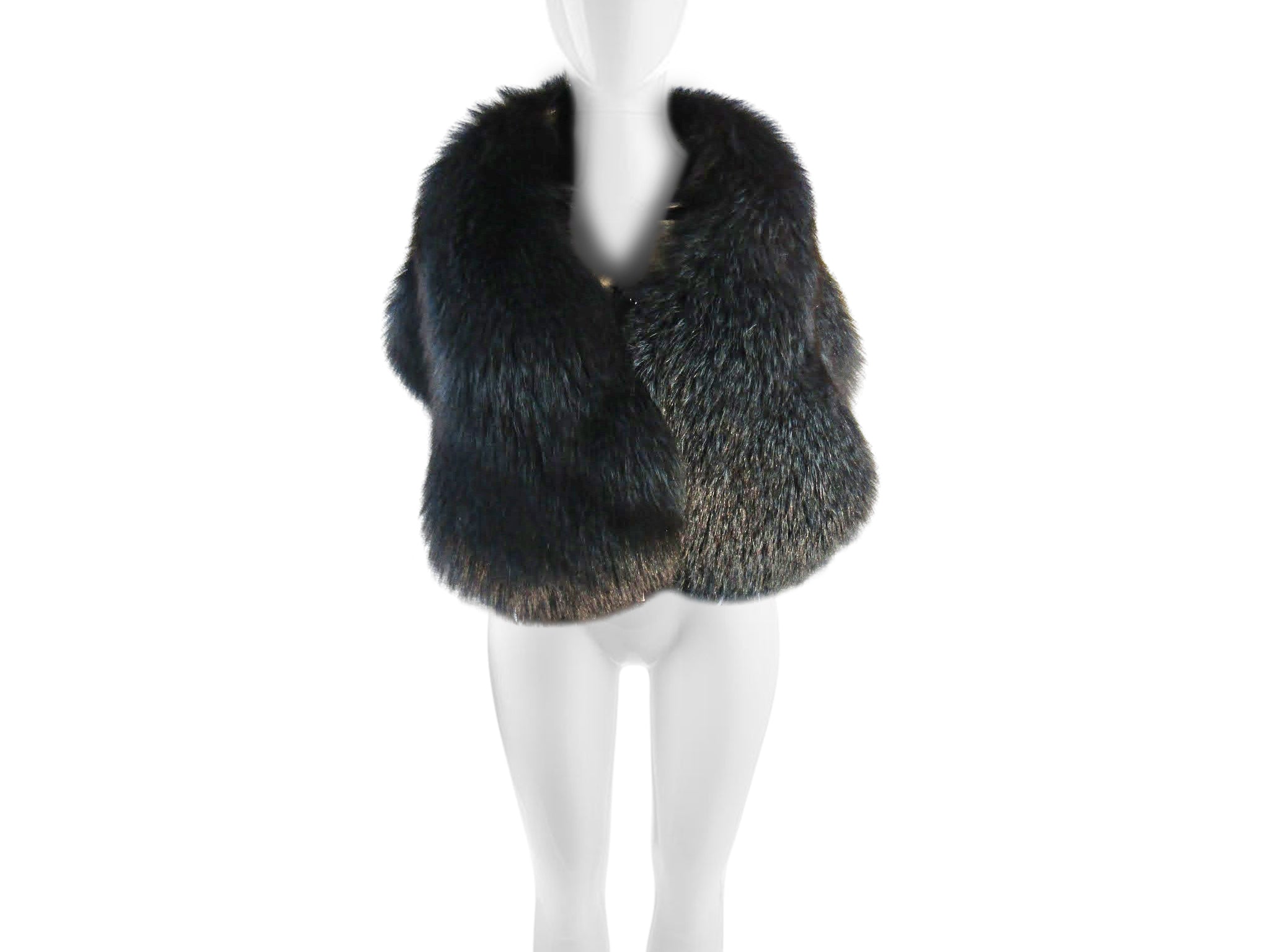 TEAL DYED FOX SHRUG