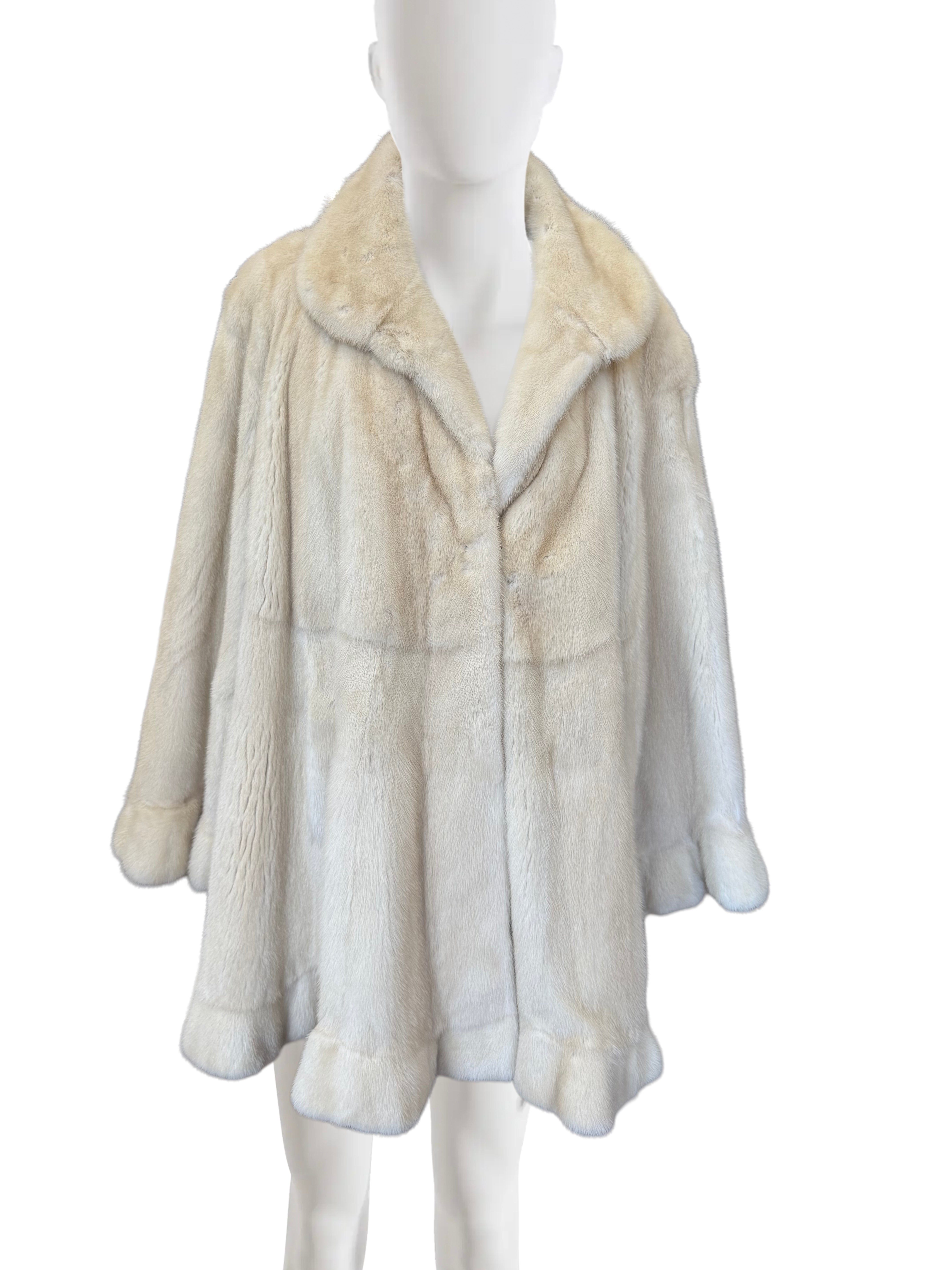 PEARL MINK 7/8 SWING COAT w/ xl sweep