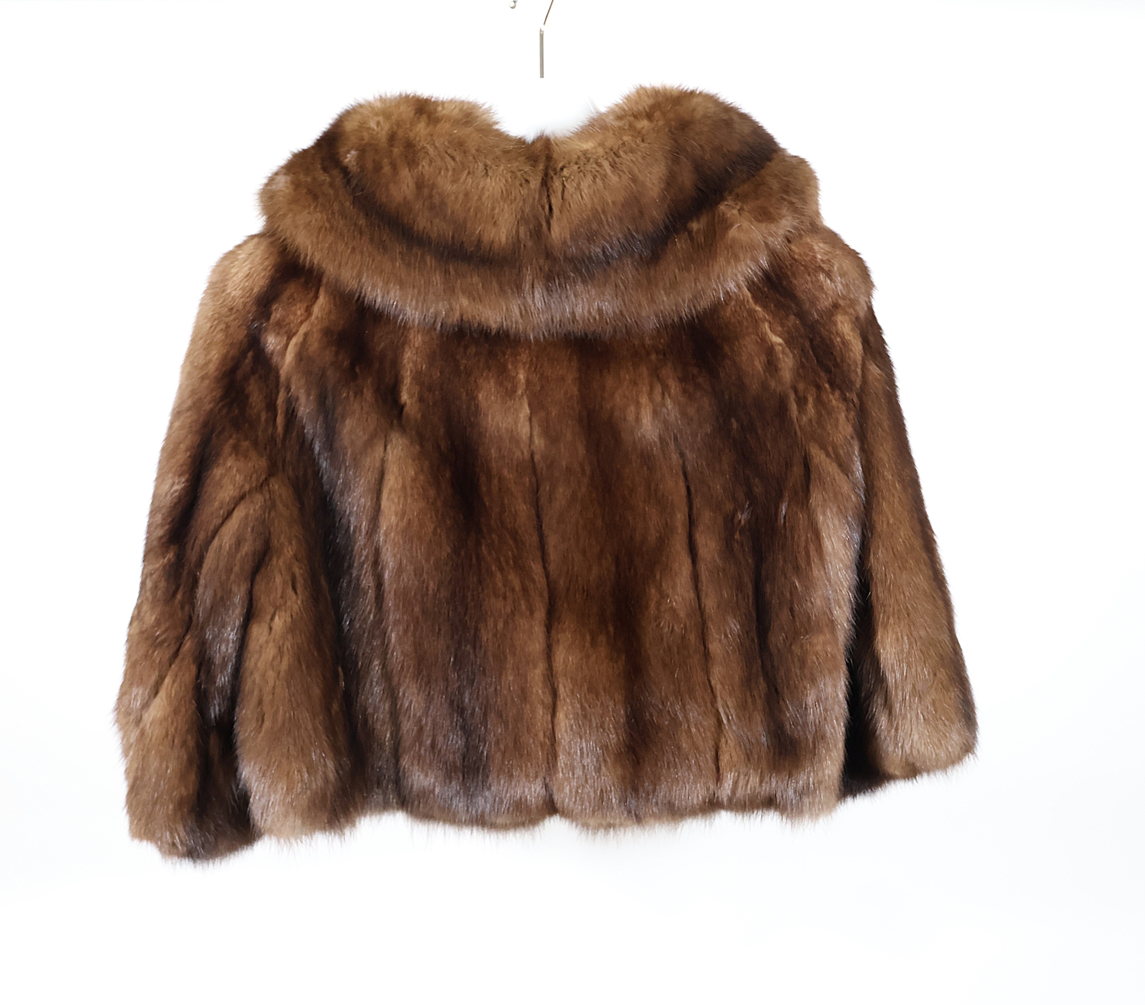 PRE-OWNED RUSSIAN SABLE BOLERO W/ 3/4 SLEEVES & PORTRAIT COLLAR