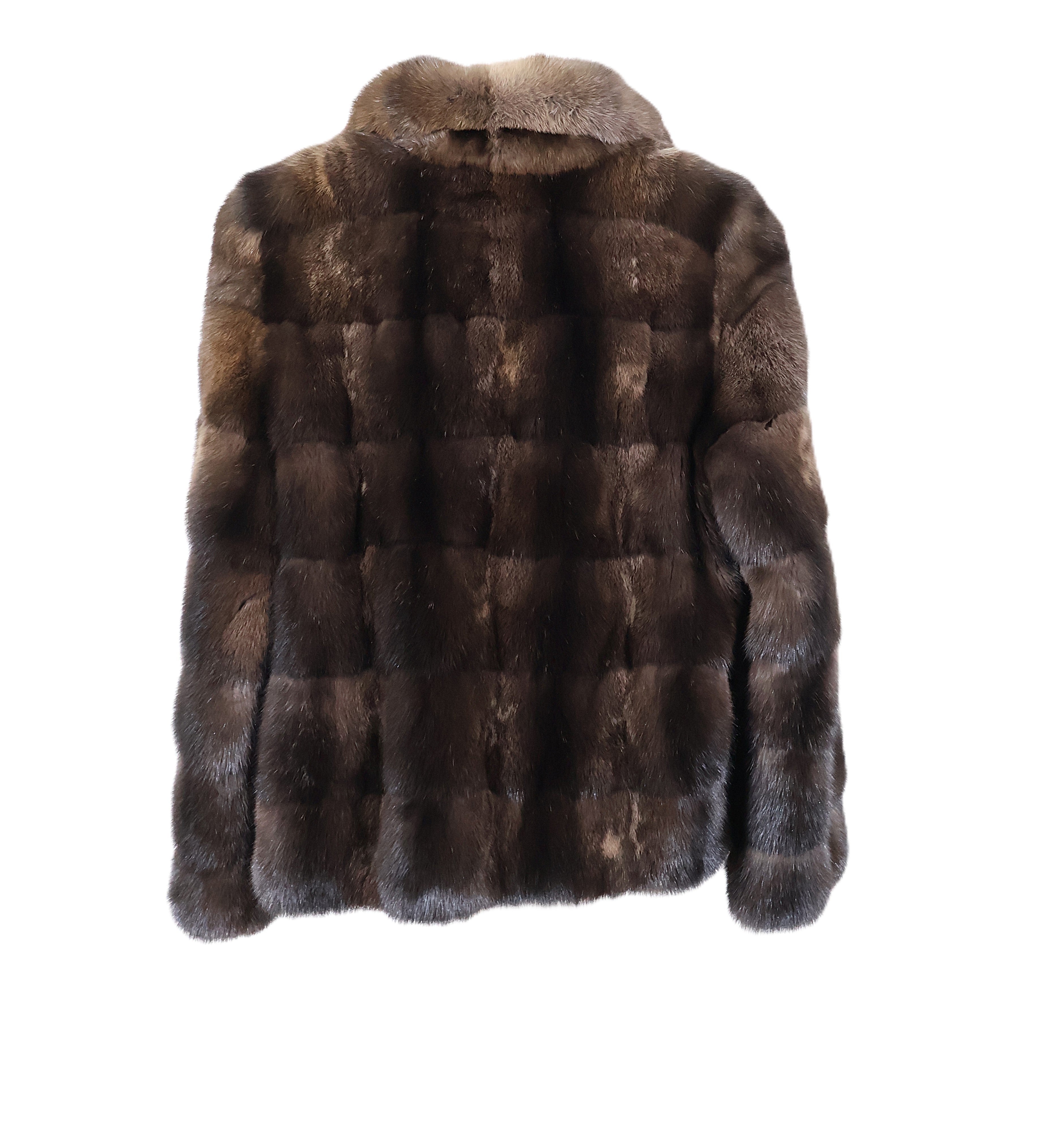 NEW RUSSIAN SABLE SECTION JACKET W/ WING COLLAR & HORIZONTAL SLEEVES