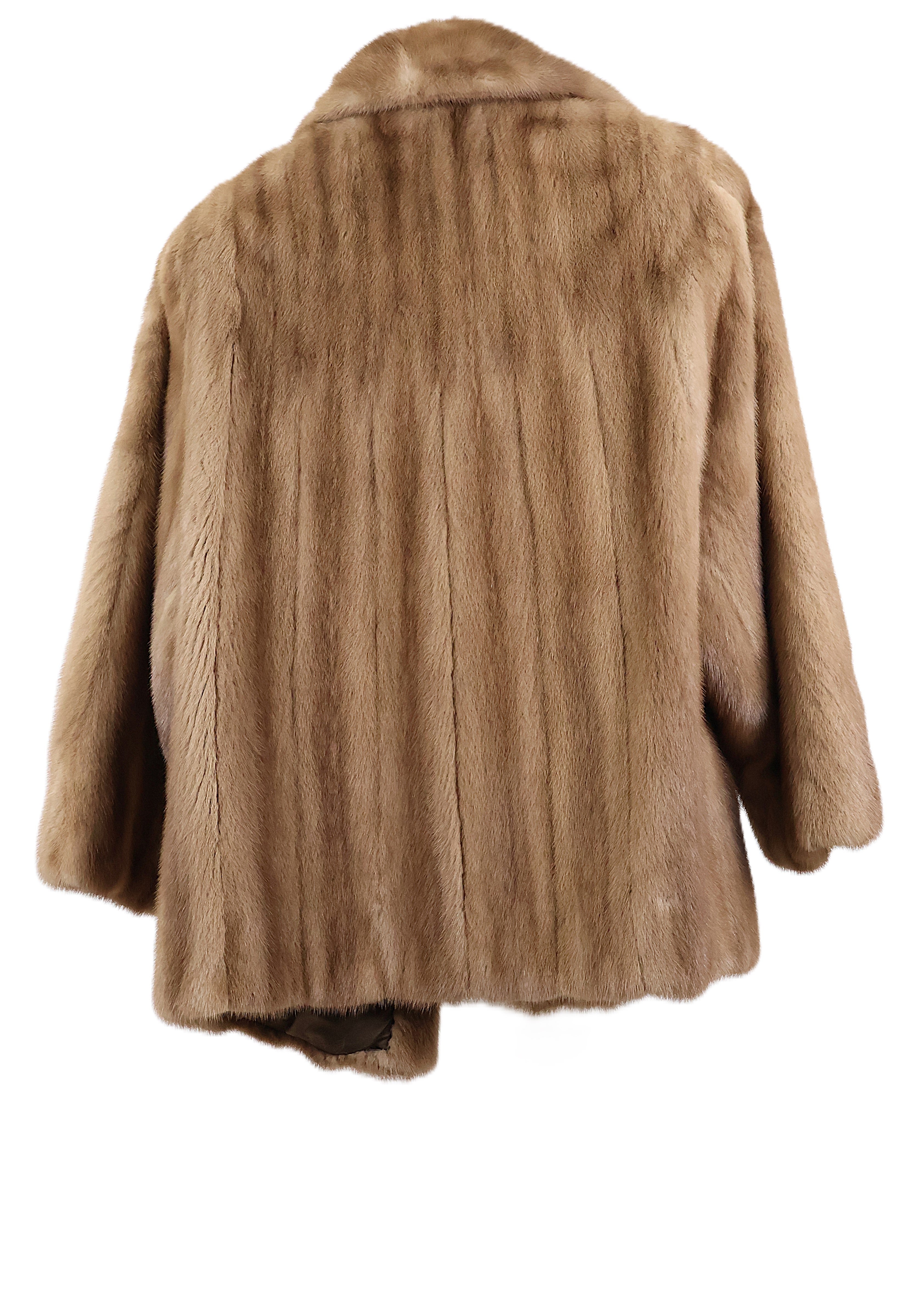 PRE-OWNED DEMI BUFF MINK JACKET W/ WING COLLAR & STRAIGHT SLEEVES