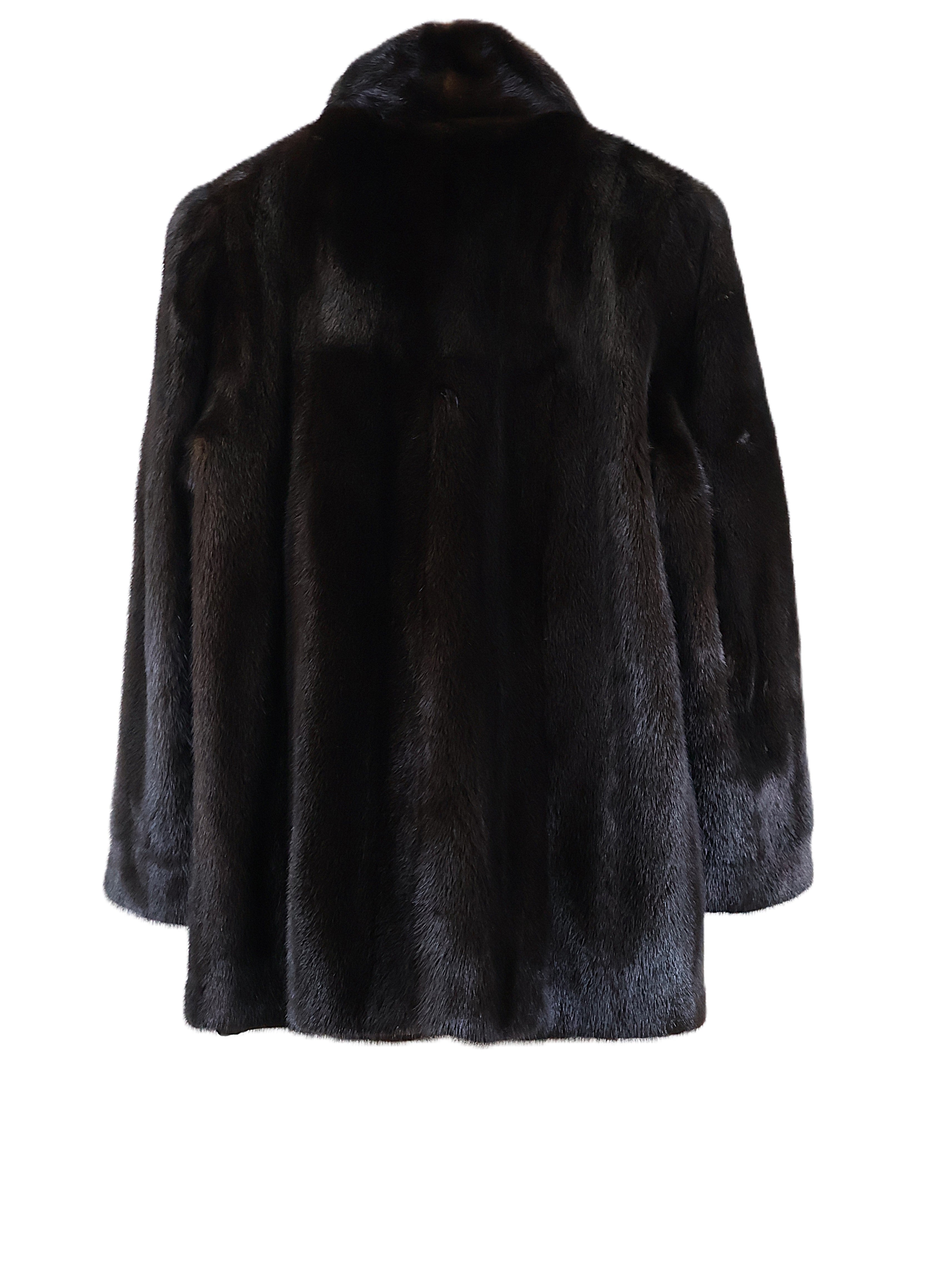 PRE-OWNED RANCH MINK JACKET W/ SHAWL COLLAR & STRAIGHT SLEEVES