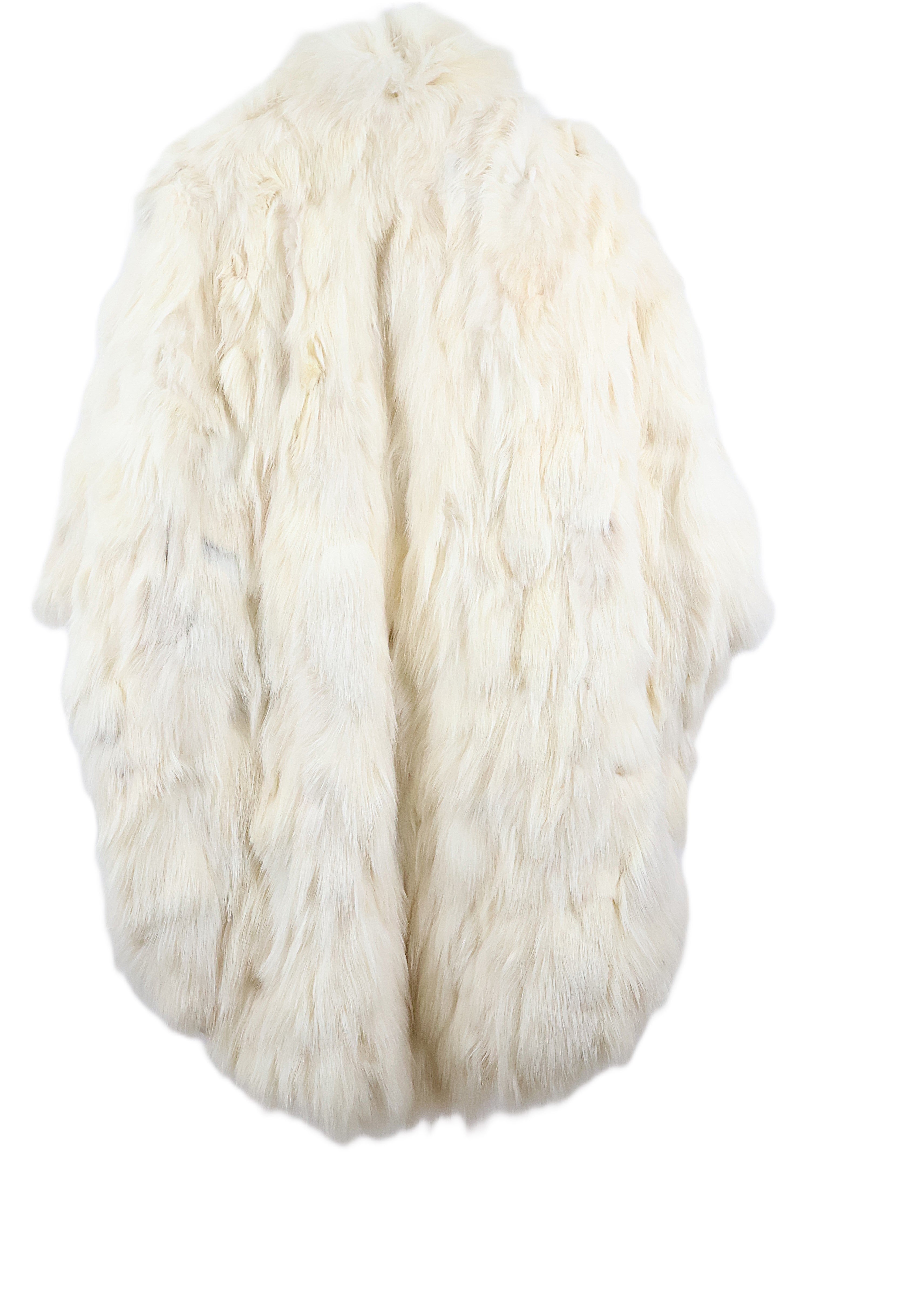 PRE-OWNED OFF WHITE FOX SECTION CAPE W/ STAND UP COLLAR