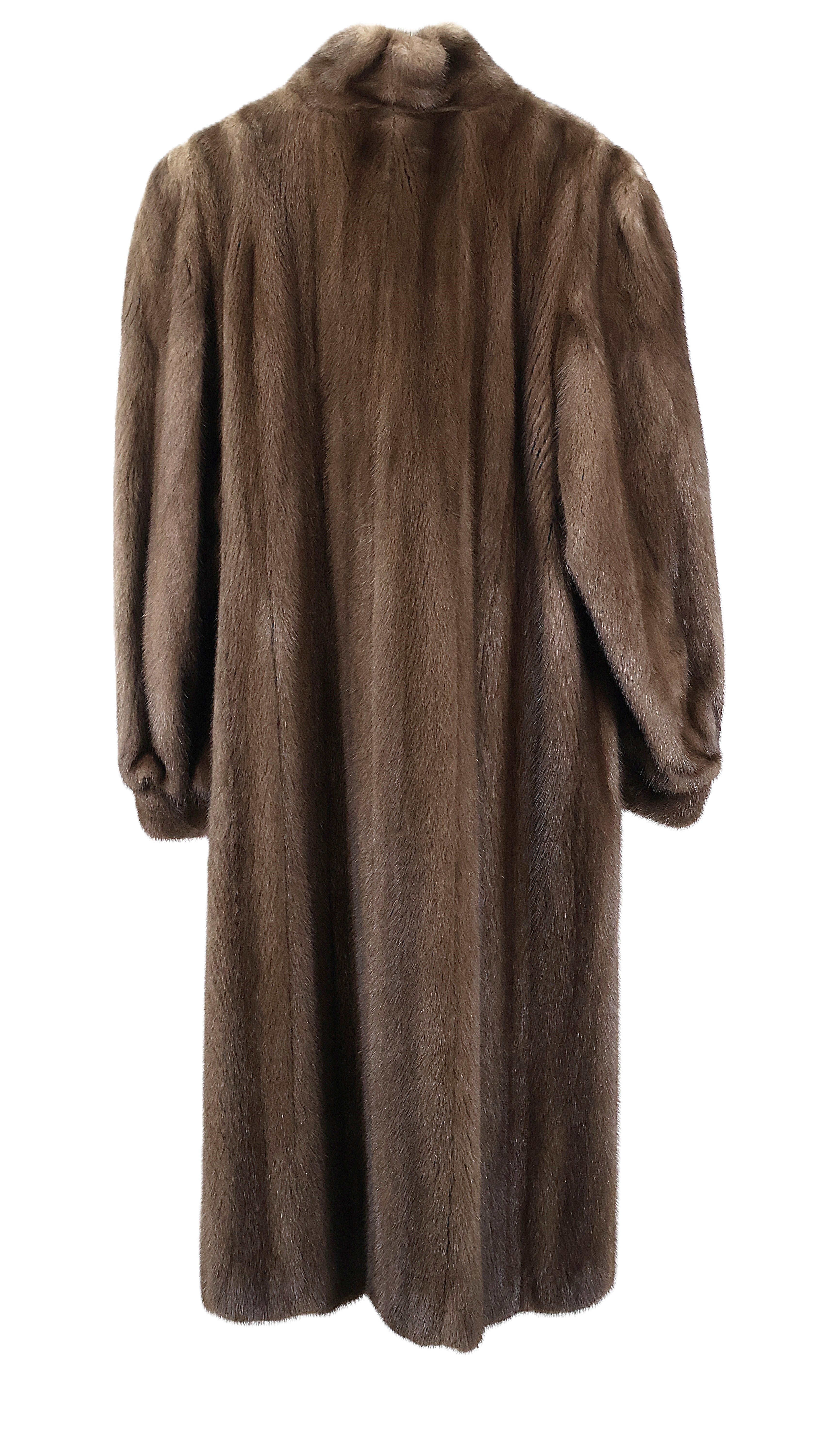 PRE-OWNED DEMI BUFF MINK COAT W/ WING COLLAR & BANDED CUFFS