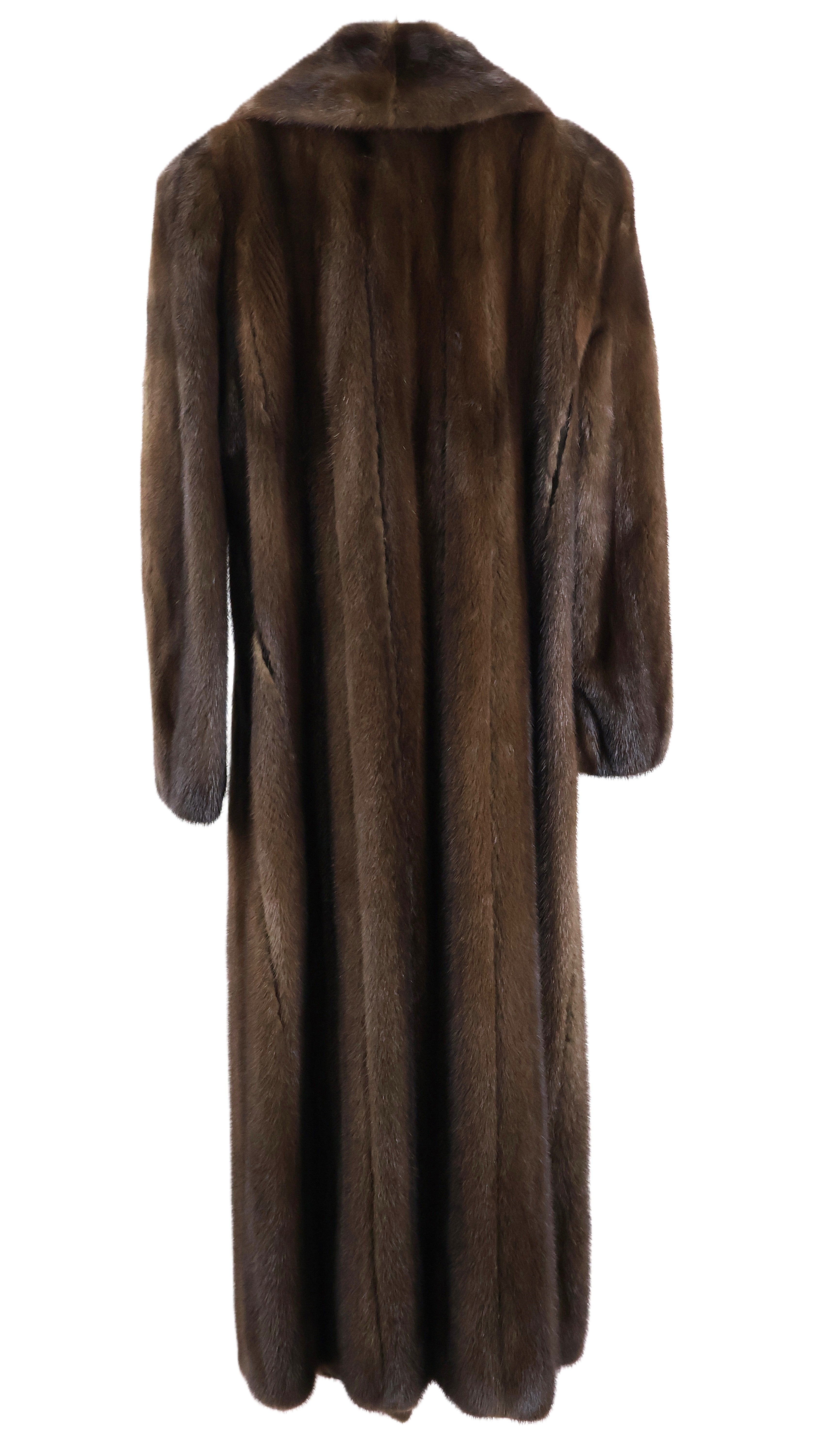 PRE-OWNED DEMI BUFF MINK COAT W/ SHAWL COLLAR & ELASTIC CUFF FINISH