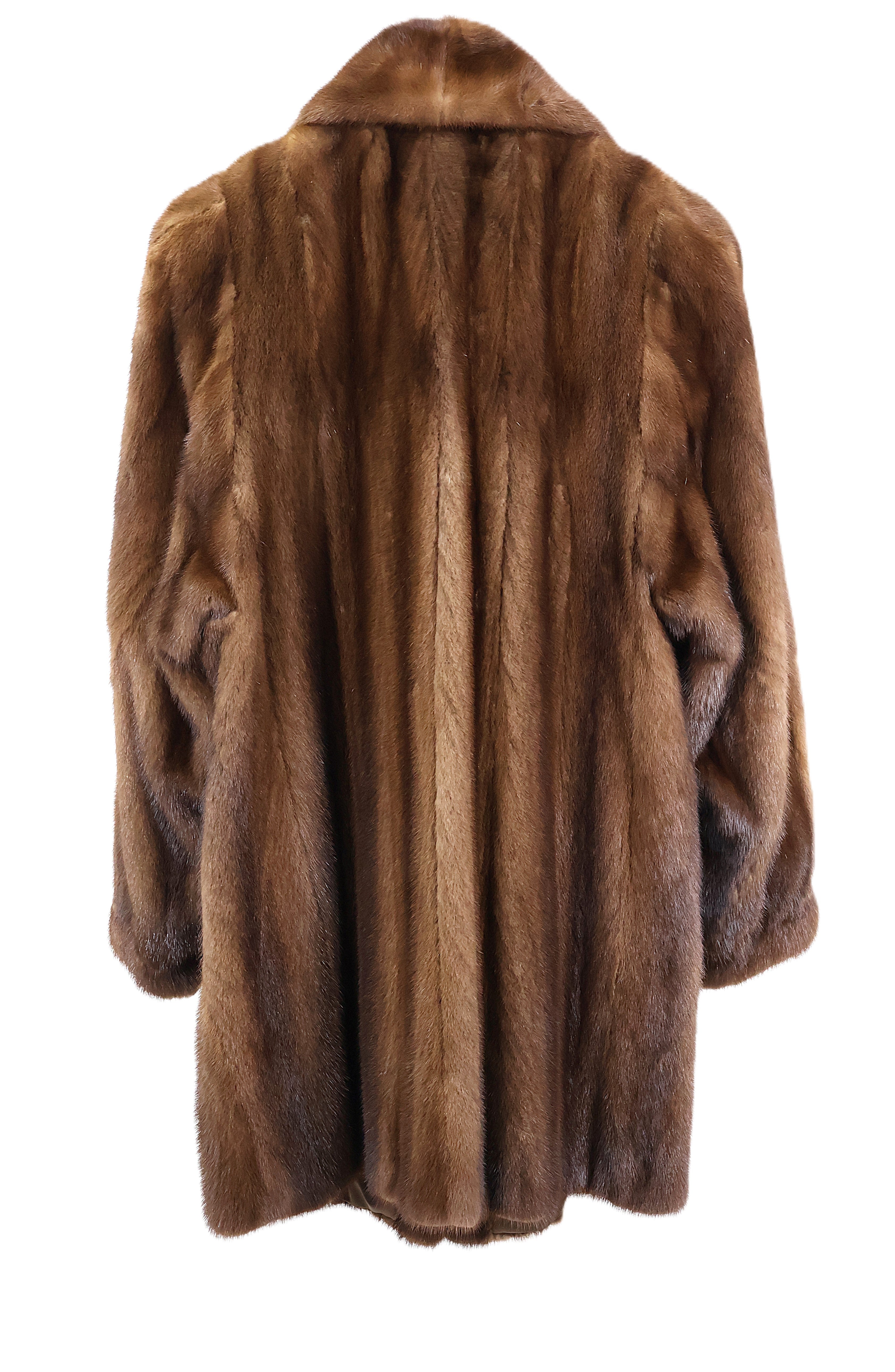 PRE-OWNED NATURAL DEMI BUFF MINK JACKET W/ SHAWL COLLAR & BANDED CUFFS