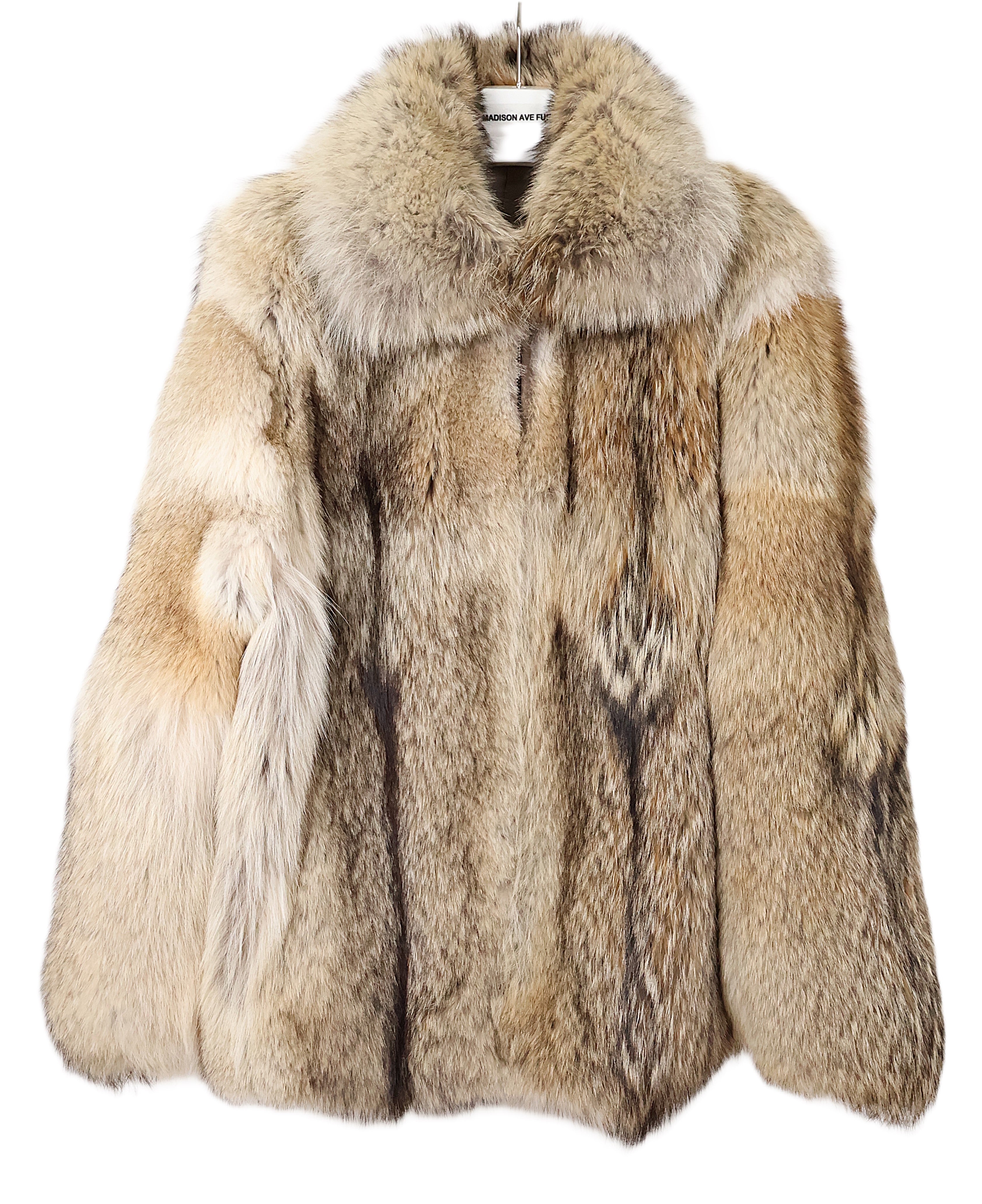 NEW MEN'S COYOTE BOMBER JACKET W/ WING COLLAR & ZIPPER CLOSURE