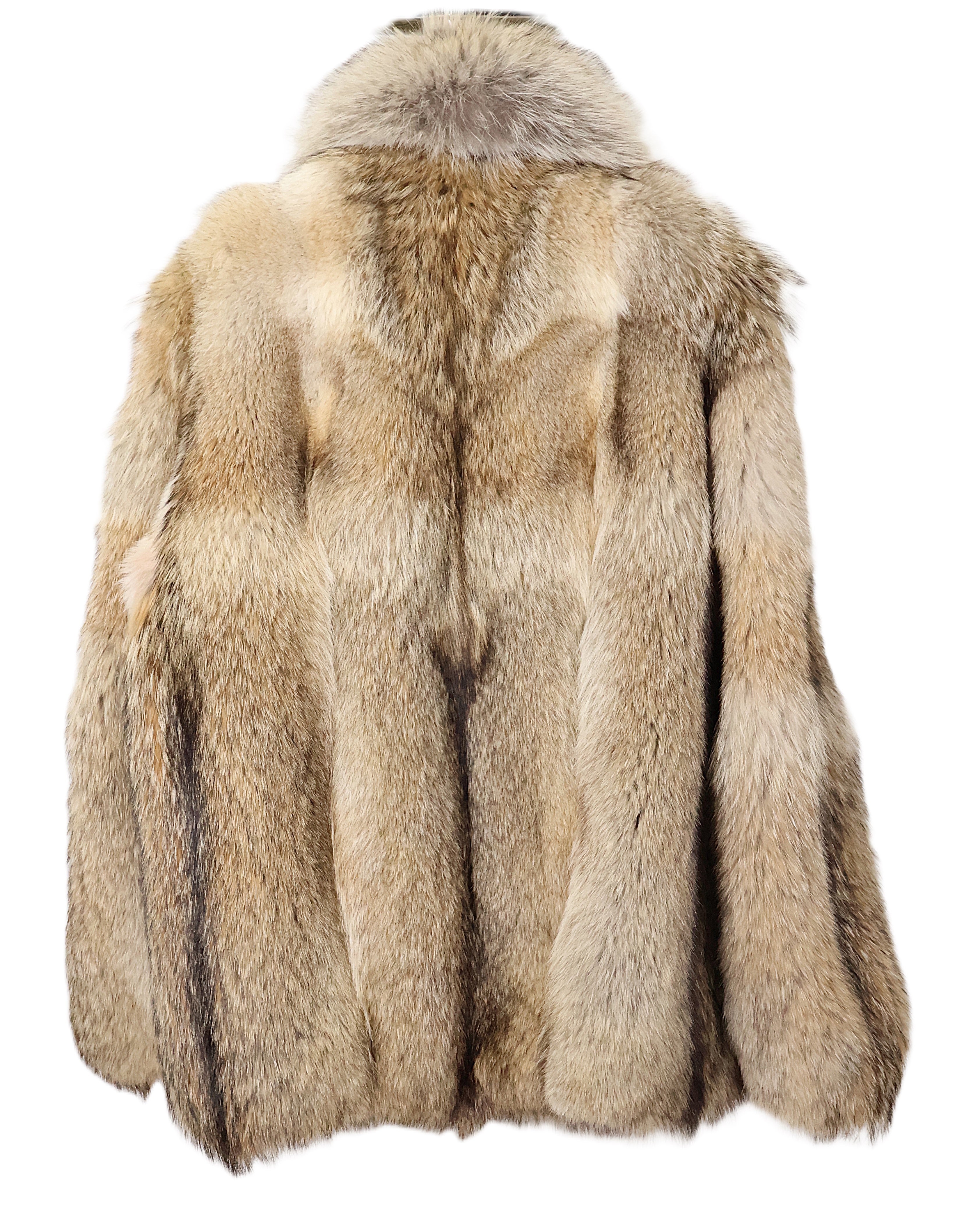 NEW MEN'S COYOTE BOMBER JACKET W/ WING COLLAR & ZIPPER CLOSURE