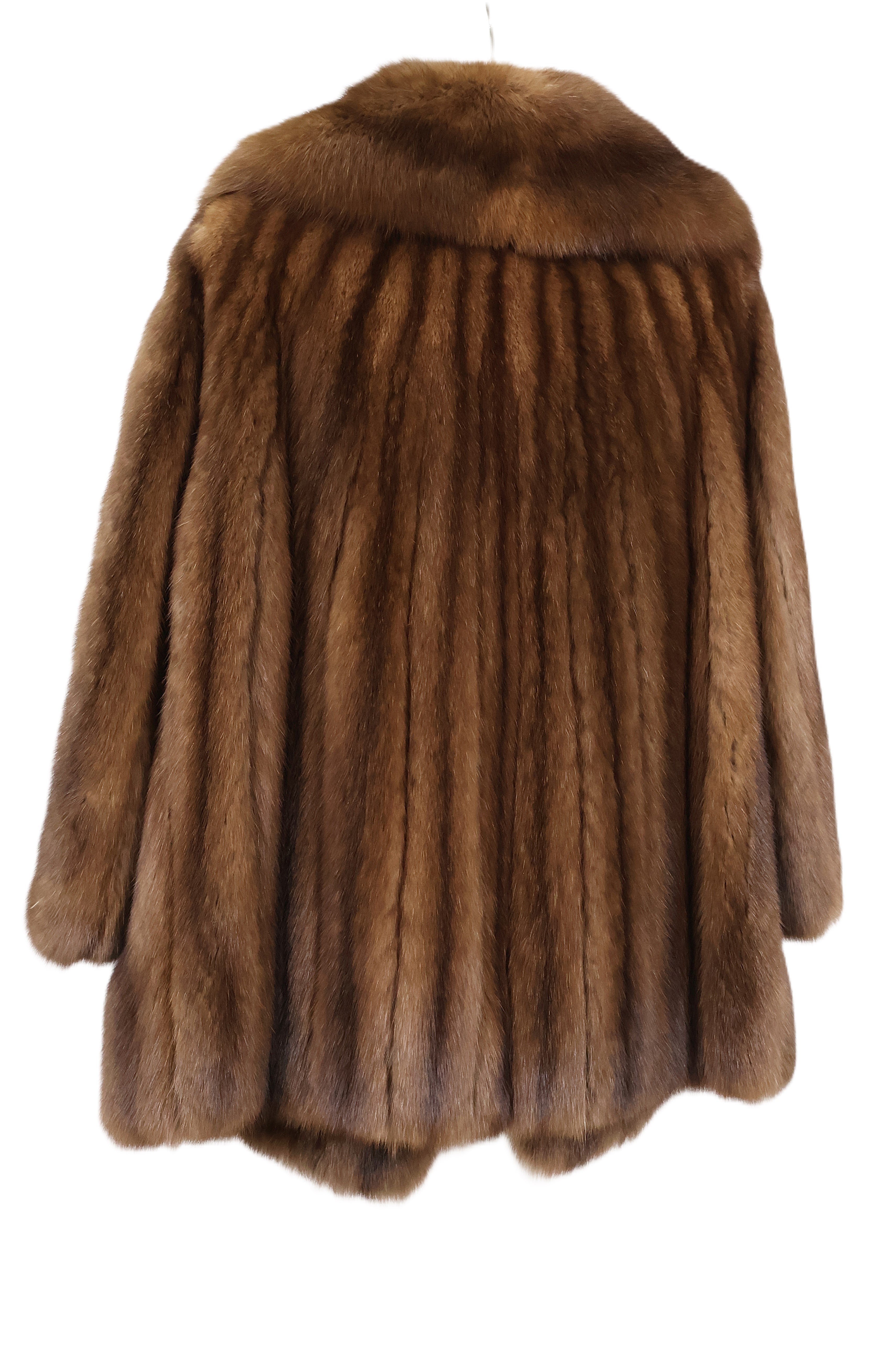 PRE-OWNED RUSSIAN SABLE JACKET W/ NOTCH COLLAR & STRAIGHT SLEEVES