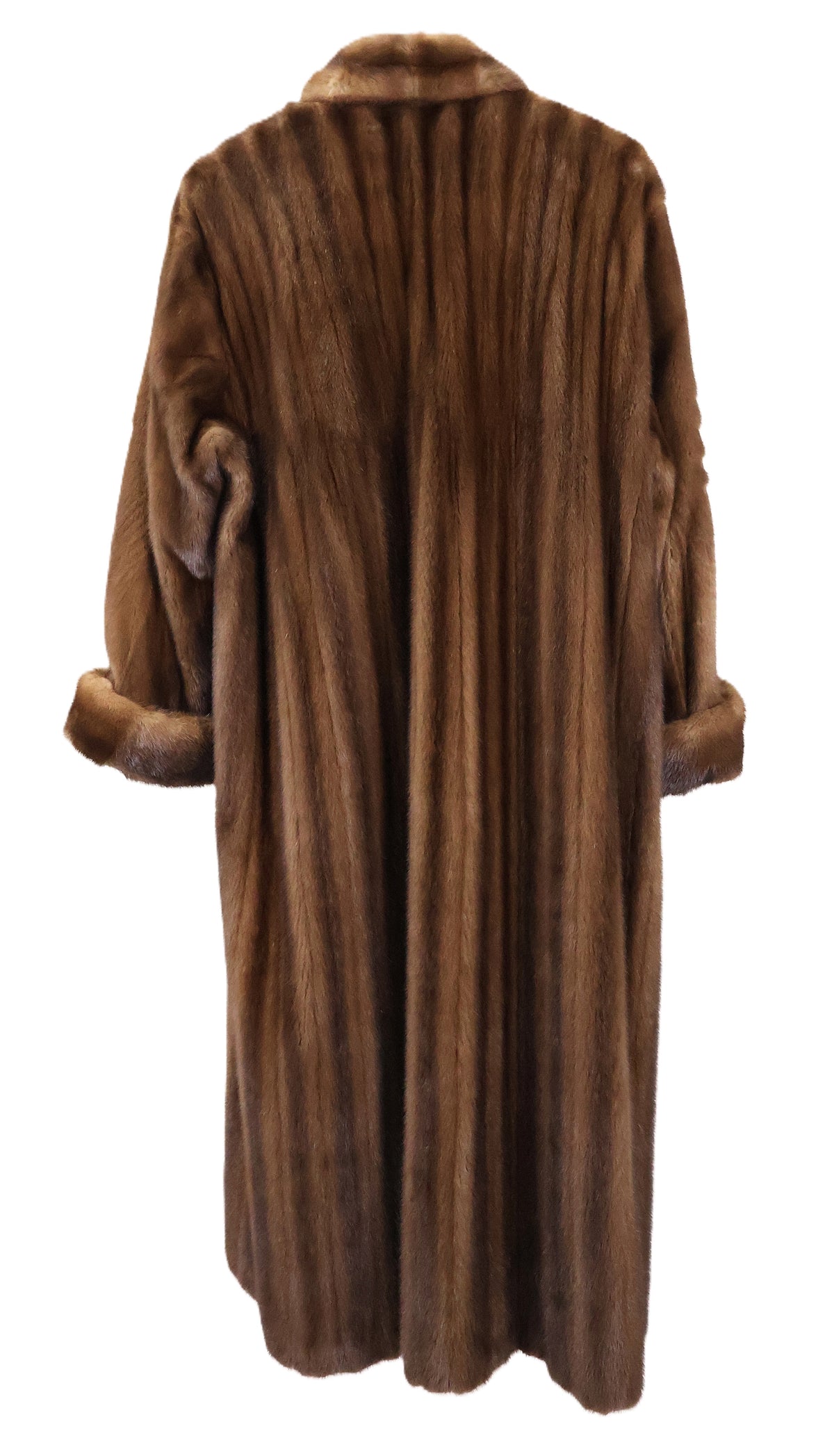 PRE-OWNED VALENTINO DEMI BUFF MINK COAT W/ SHAWL COLLAR & TURN BACK CUFFS