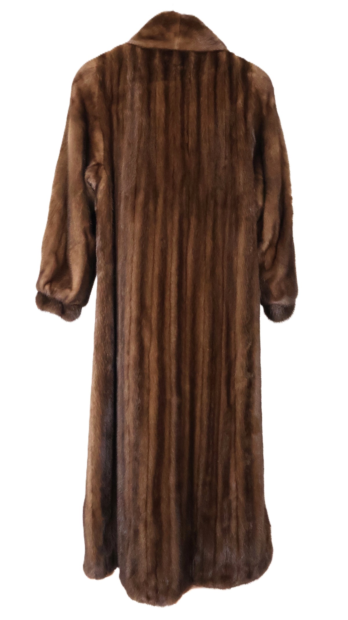 BIRGER CHRISTENSEN PRE-OWNED DEMI BUFF MINK COAT W/ SHAWL COLLAR & BANDED CUFFS