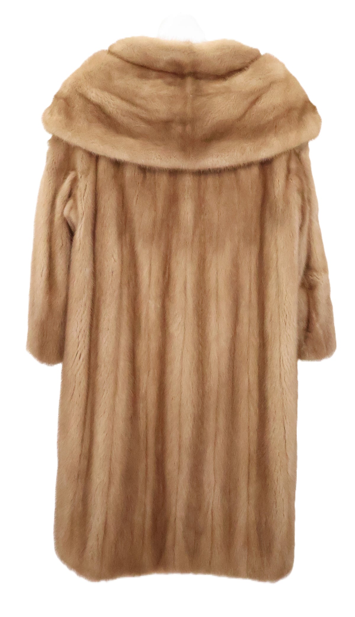 PRE-OWNED PASTEL MINK 7/8 COAT W/ CAPE COLLAR & STRAIGHT 3/4 SLEEVES