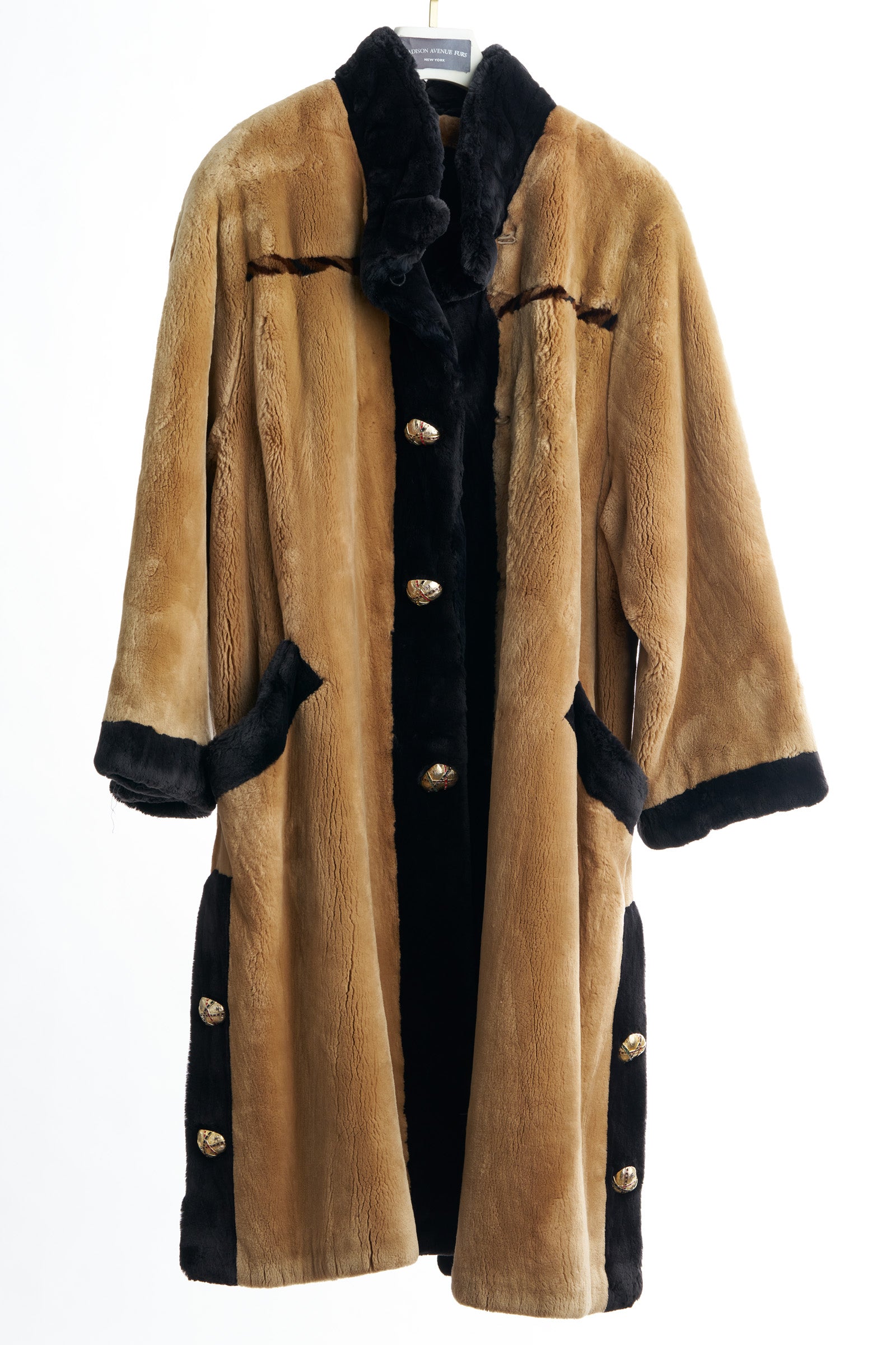 PRE-OWNED ZUKI CAMEL/MATARA DYED SHEARED BEAVER COAT
