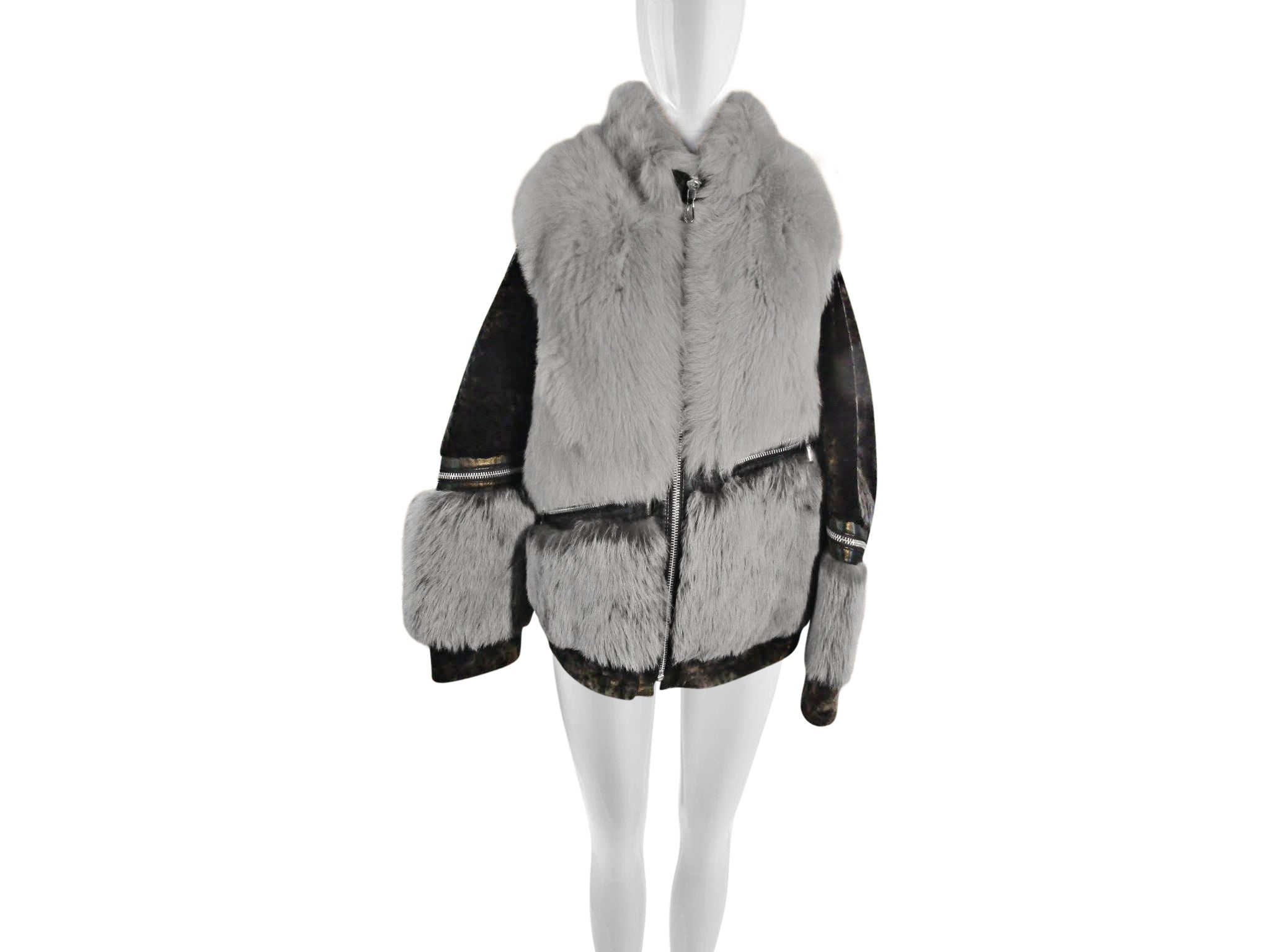 CAMEL & GREY TUSCAN LAMB, SHEARLING & LEATHER JACKET