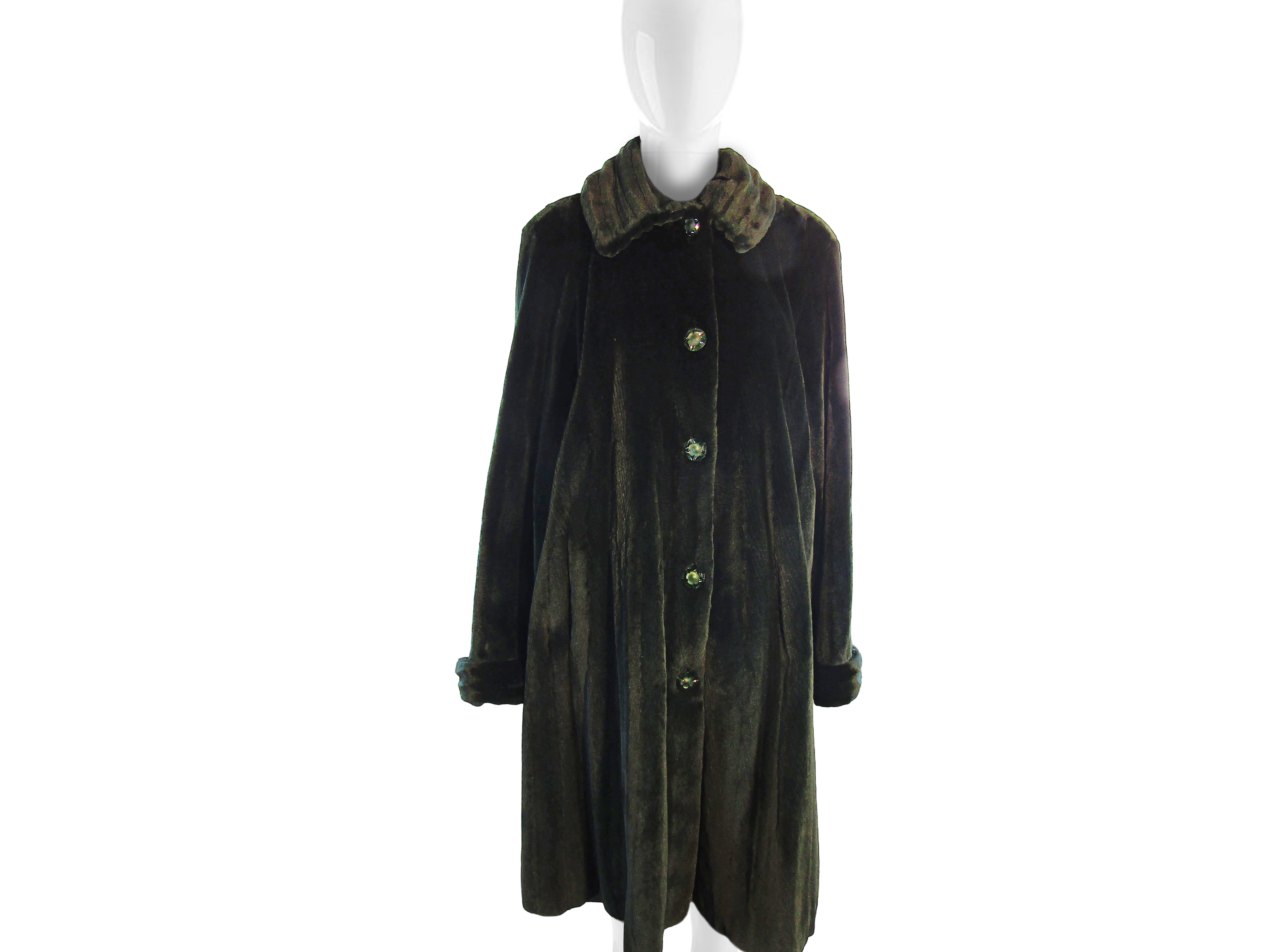 FORREST GREEN SHEARED MINK 7/8 COAT