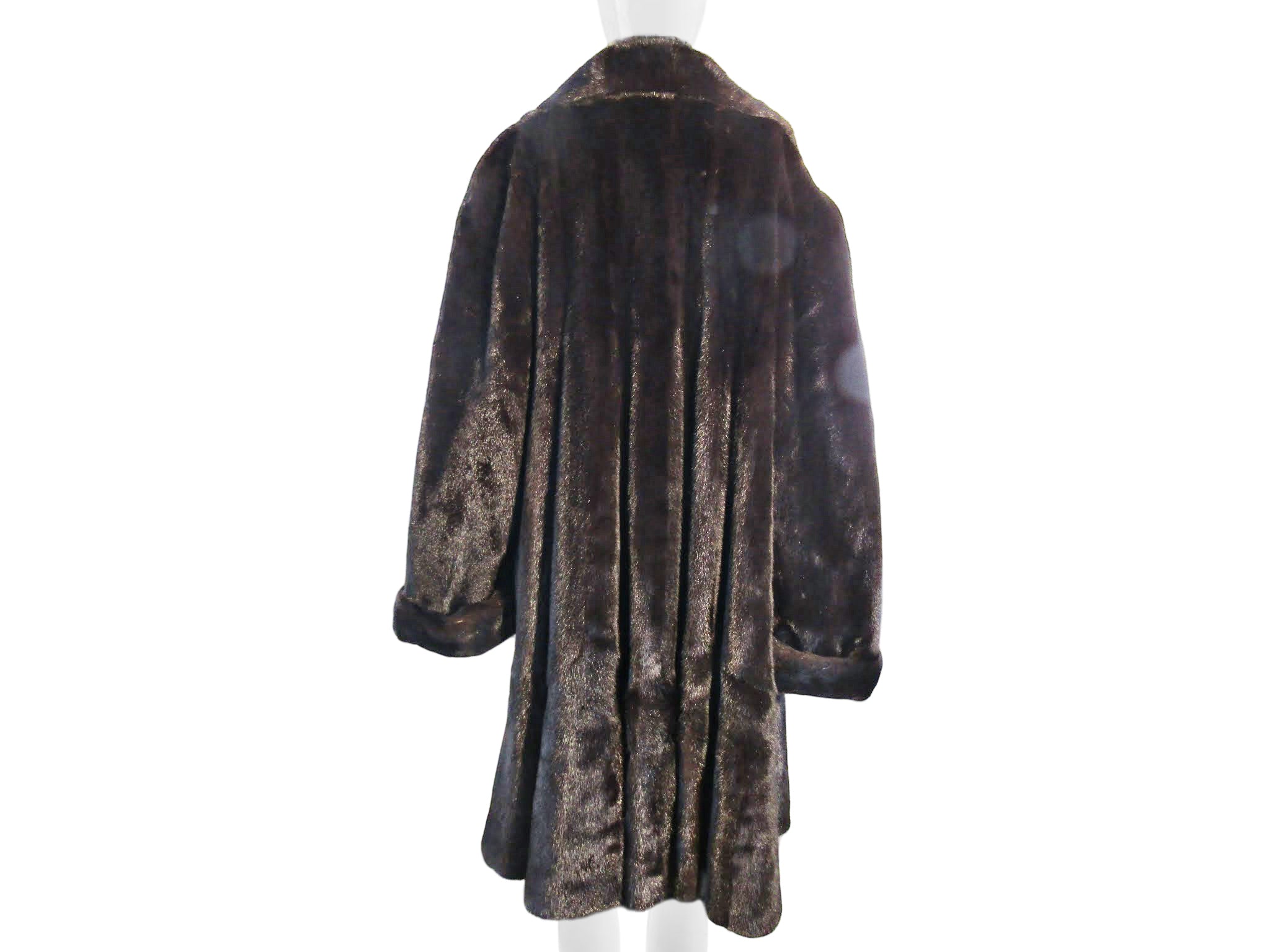 XX DARK RANCH MINK SKIN ON SKIN 7/8 SWING COAT