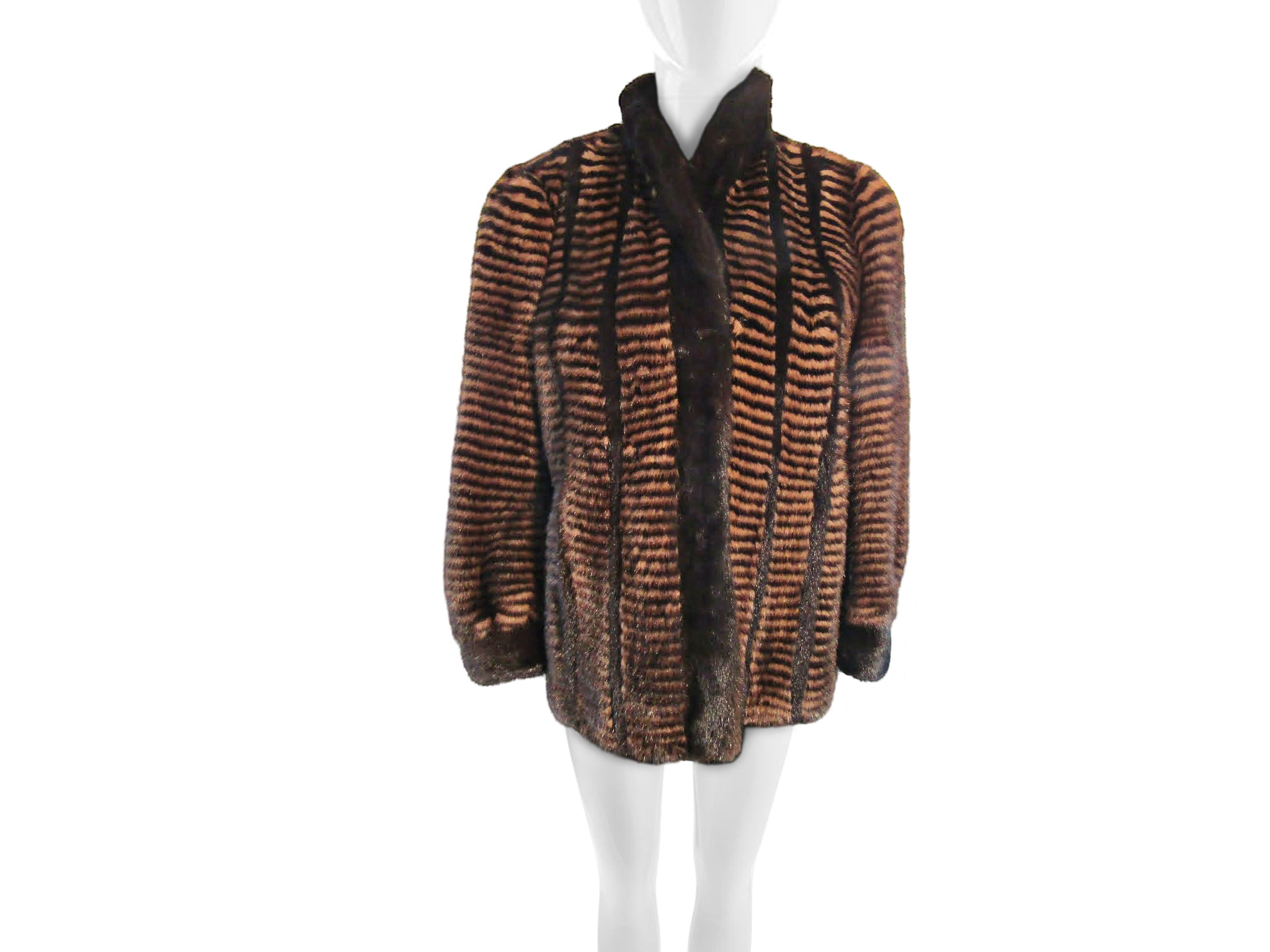 BLACK & DEMI BUFF MINK HERRINGBONE DESIGNED JACKET