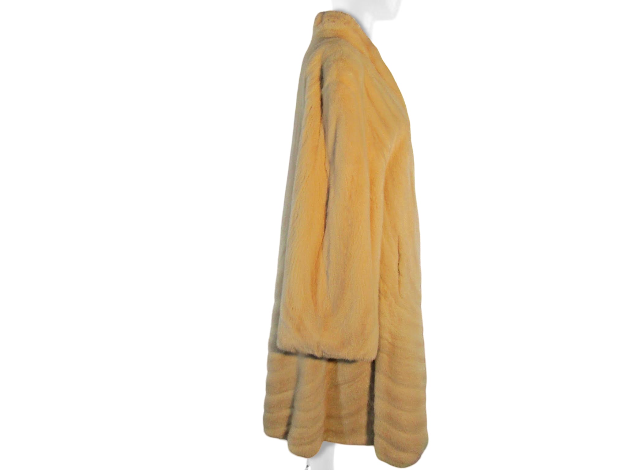 NATURAL OFF WHITE MINK  7/8 DIRECTIONAL COAT