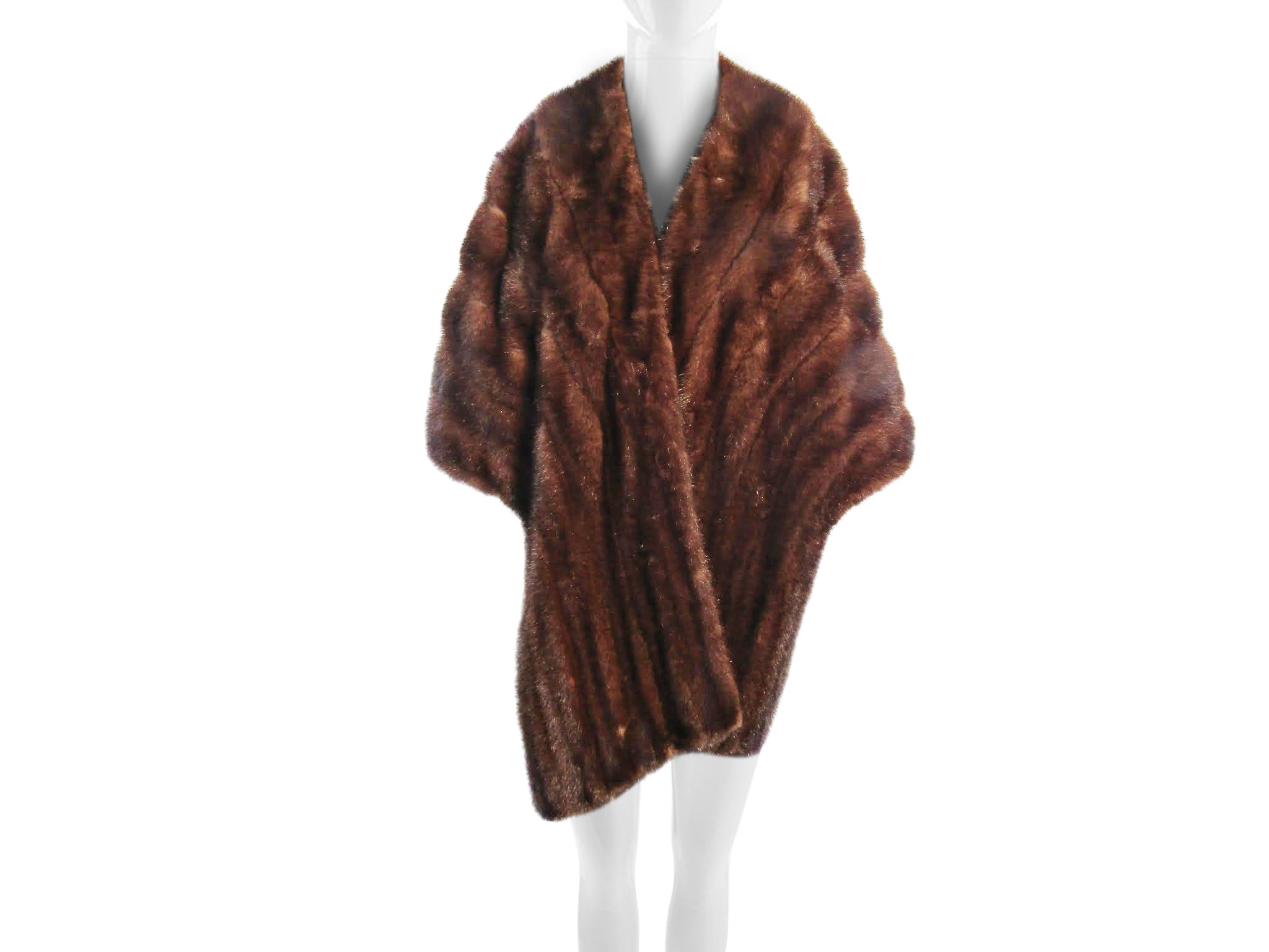 NATURAL MAHOGANY MINK STOLE W/ NEW LINING