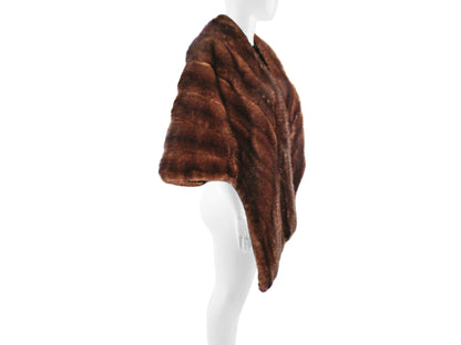 NATURAL MAHOGANY MINK STOLE W/ NEW LINING