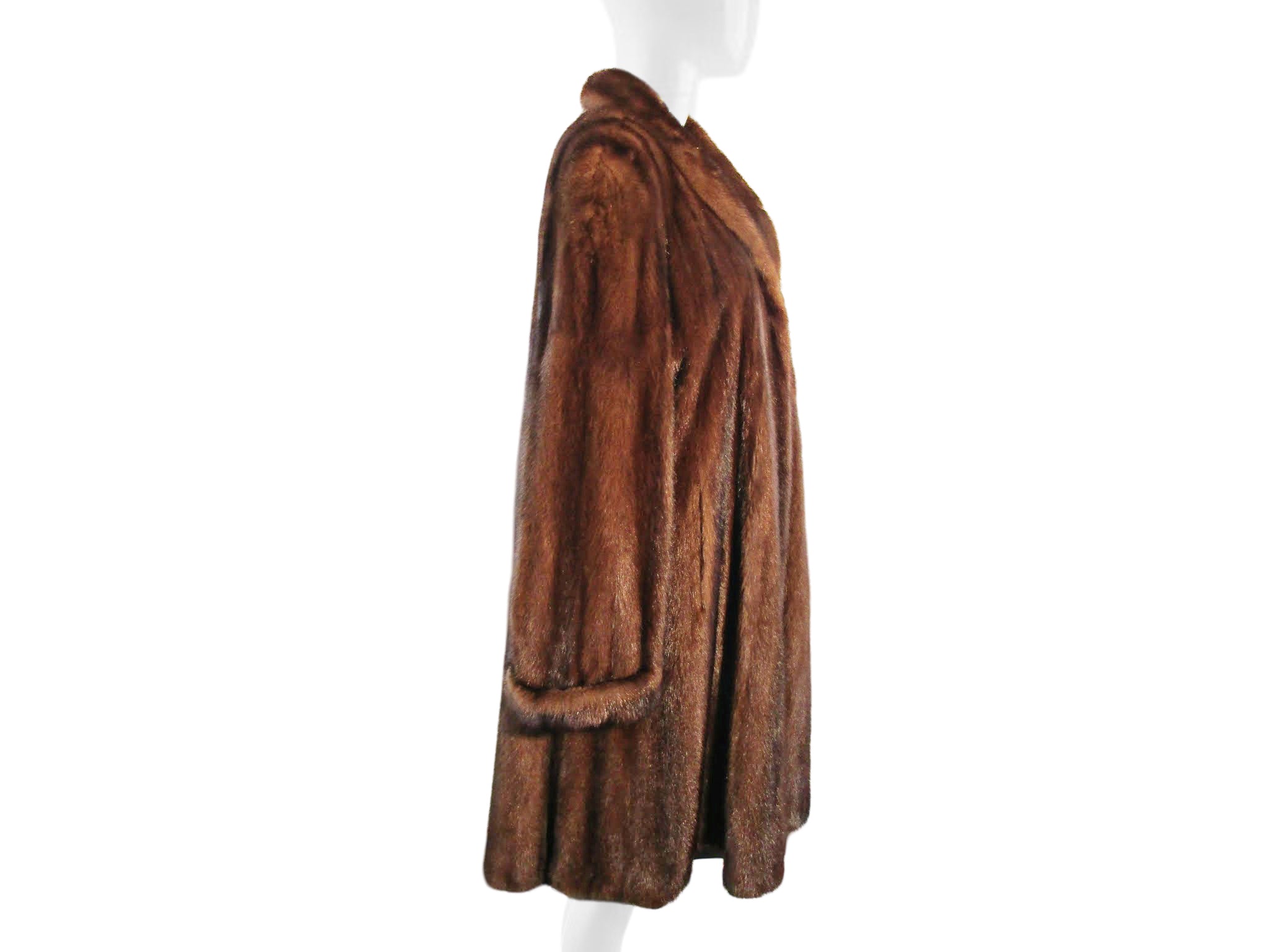 NATURAL DEMI BUFF MINK 7/8 SWING COAT W/ TBC