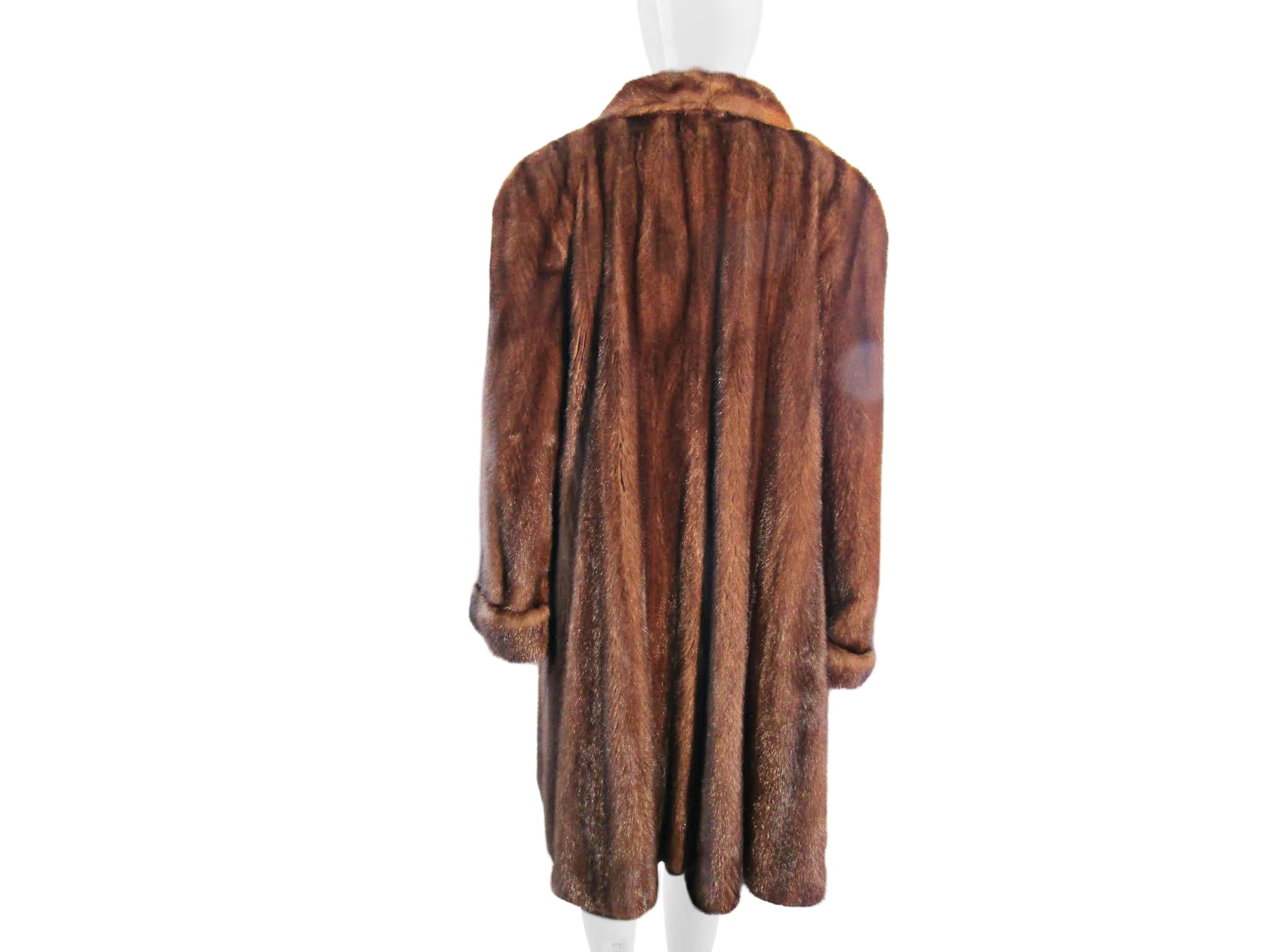 NATURAL DEMI BUFF MINK 7/8 SWING COAT W/ TBC