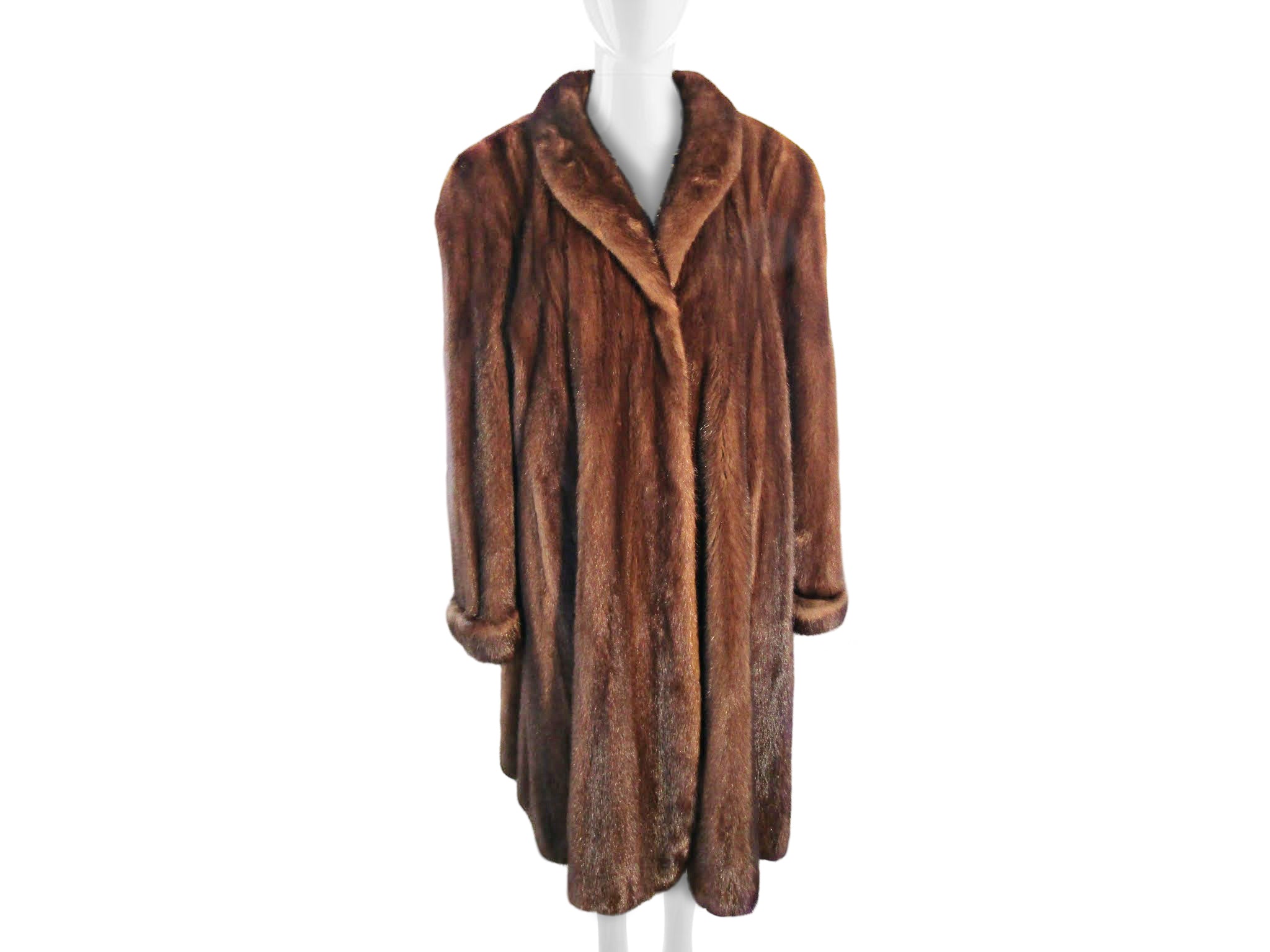 NATURAL DEMI BUFF MINK 7/8 SWING COAT W/ TBC