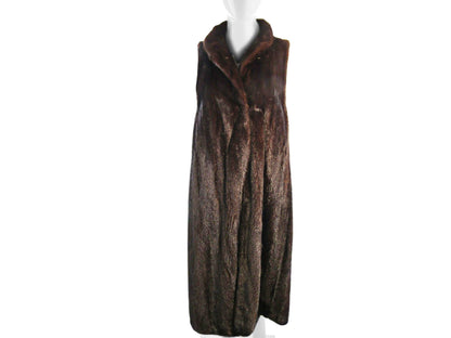 NATURAL MAHOGANY MINK LONG VEST