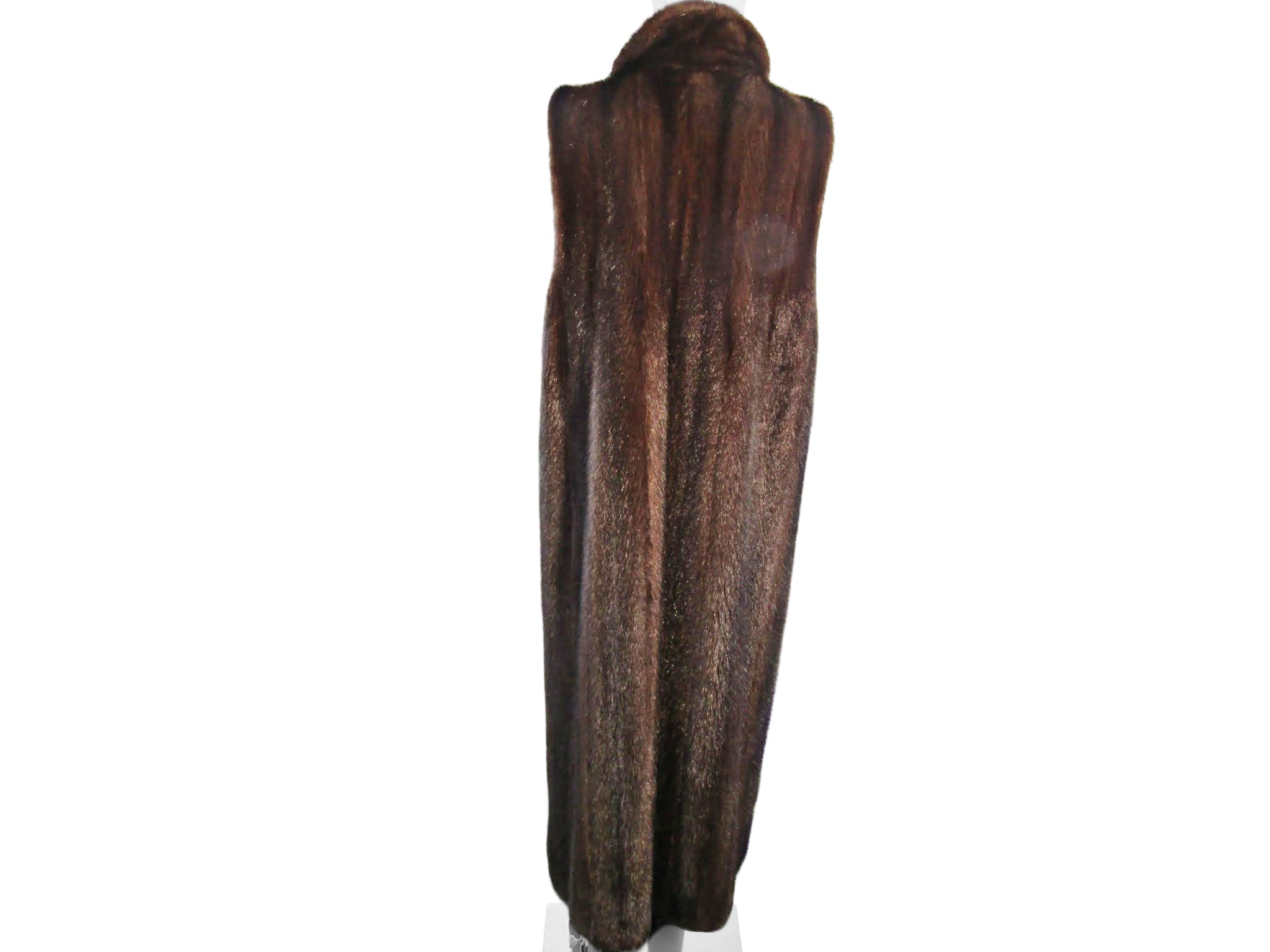 NATURAL MAHOGANY MINK LONG VEST