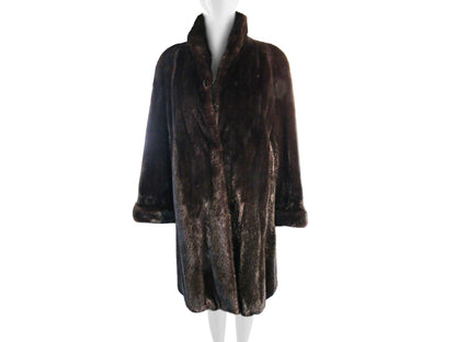 DARK RANCH MINK 7/8 COAT W/ TURN BACK CUFFS