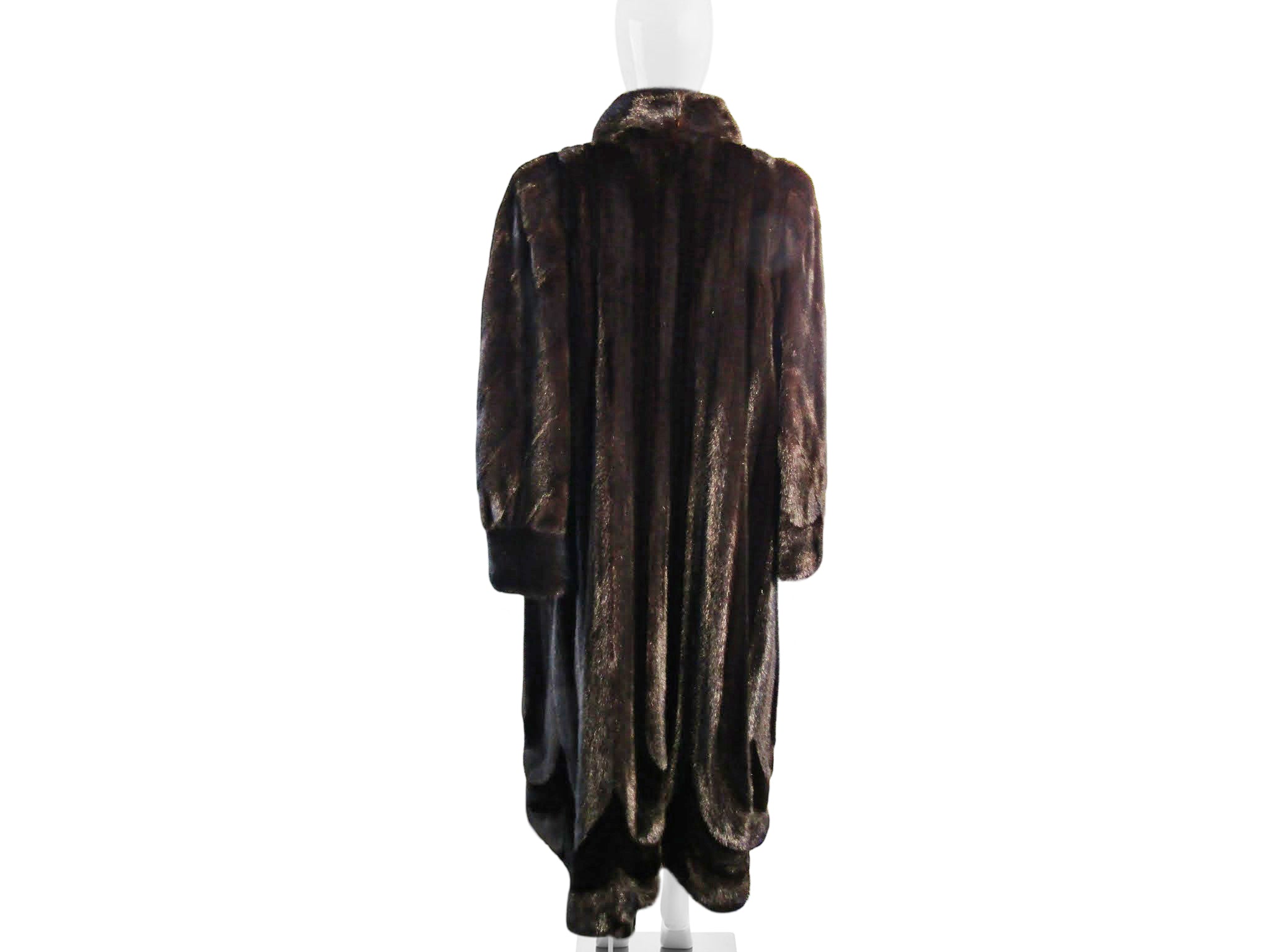 NATURAL RANCH MINK HAIR UP /  HAIR DOWN DIRECTIONAL COAT W/ SHAWL COLLAR & BANDED CUFFS