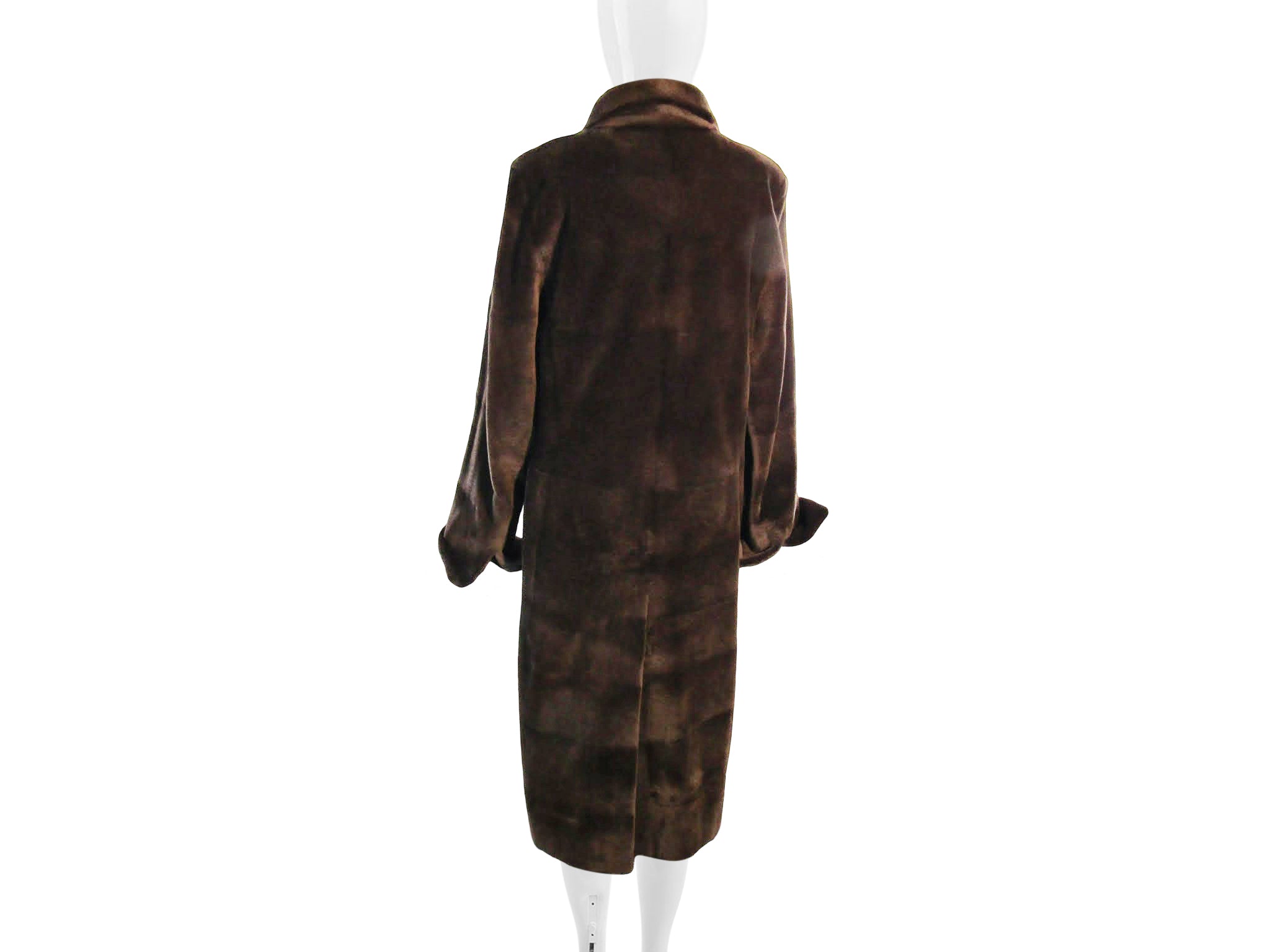 MATARA SHEEARED MINK 7/8 COAT W/ NOTCH COLLAR & BANDED CUFFS