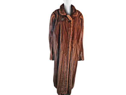 NATURAL DEMI BUFF MINK COAT W/ NOTCH COLLAR & OPEN CUFF