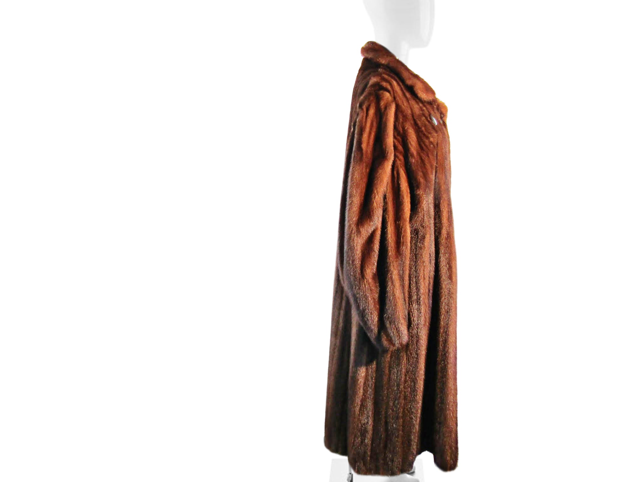 NATURAL DEMI BUFF MINK COAT W/ NOTCH COLLAR & OPEN CUFF