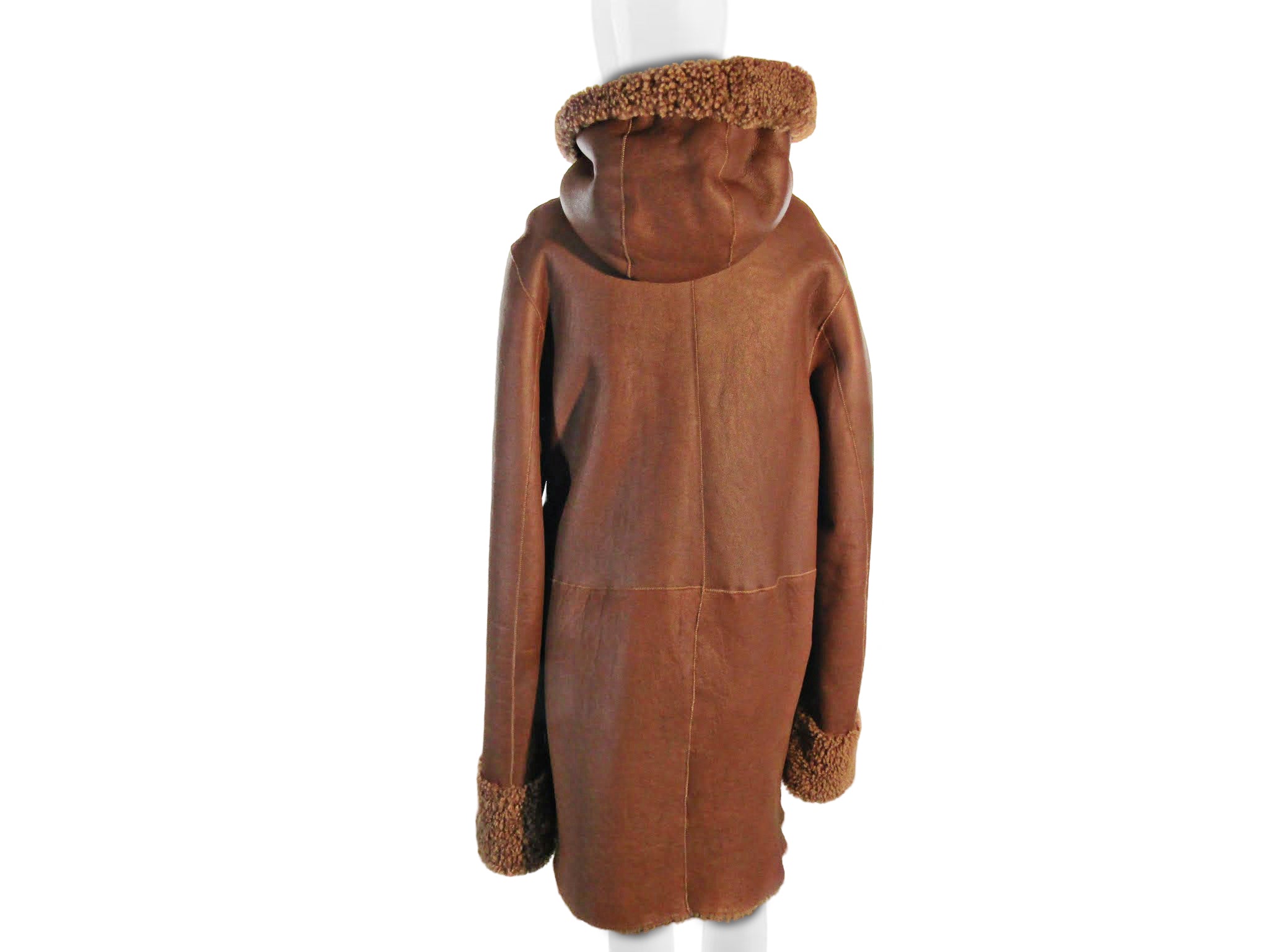 COGNAC NAPPA SHEARLING PARKA