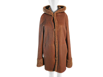 COGNAC NAPPA SHEARLING PARKA