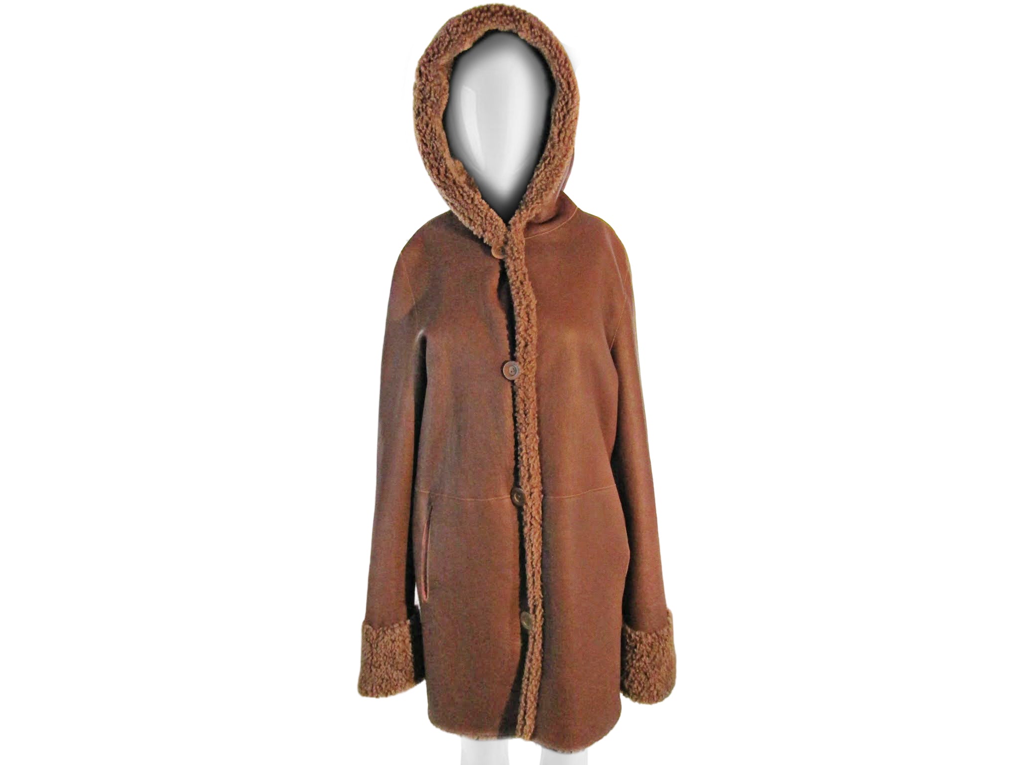 COGNAC NAPPA SHEARLING PARKA