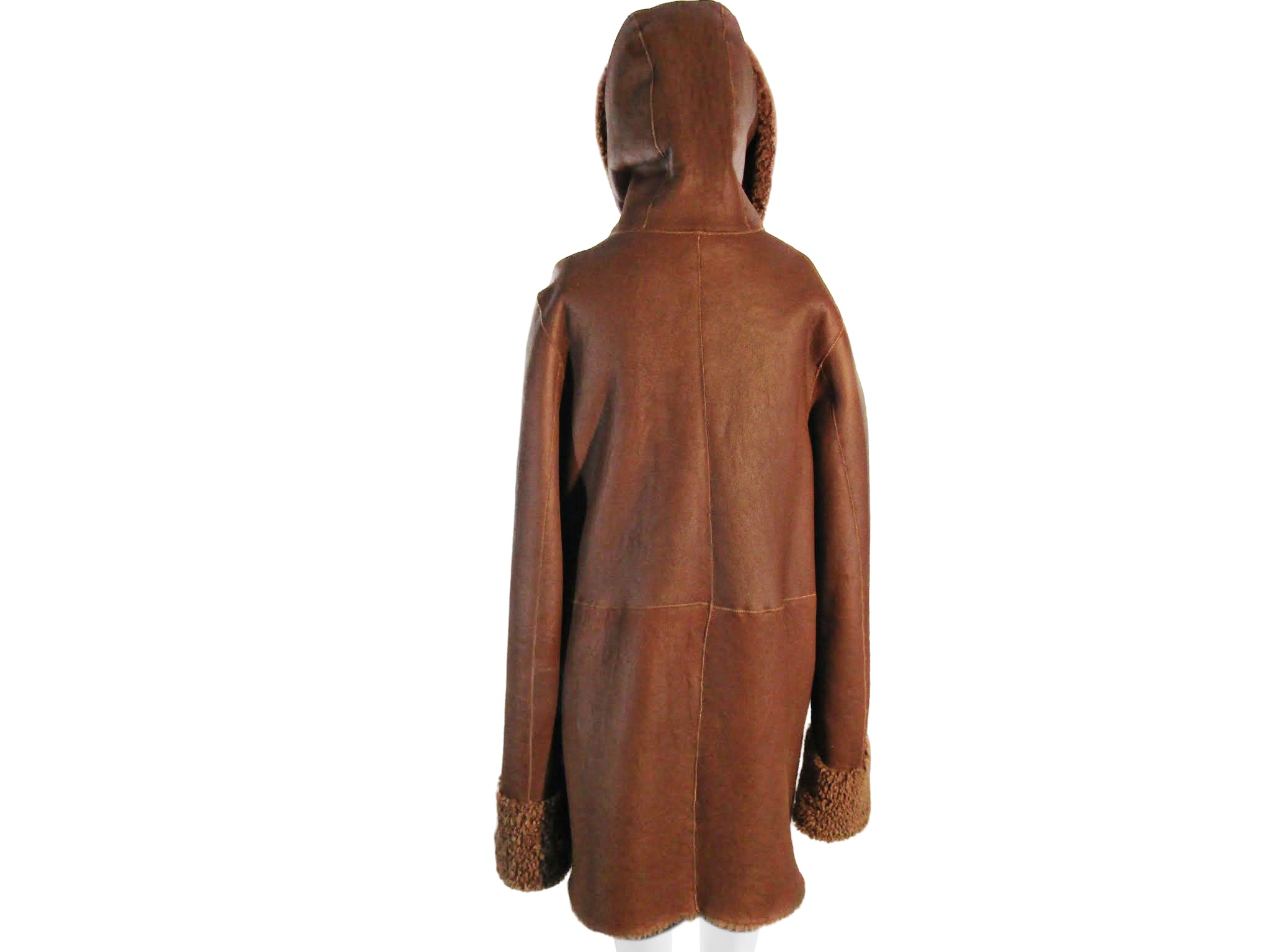 COGNAC NAPPA SHEARLING PARKA