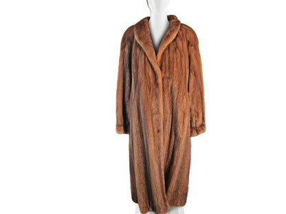 DEMI BUFF MINK COAT, TURN BACK CUFF, SHAWL COLLAR