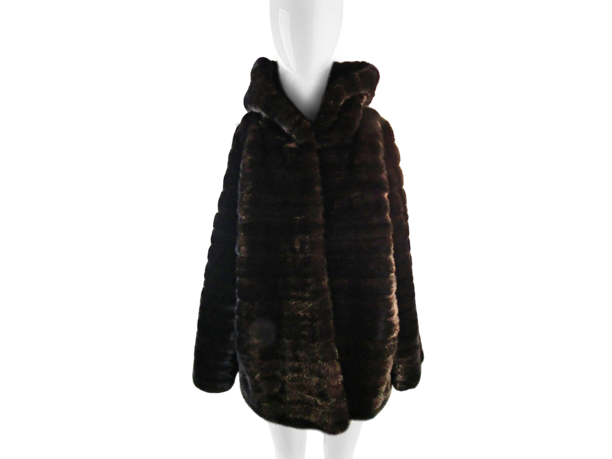 RANCH MINK HORIZONTAL JACKET WITH HOOD