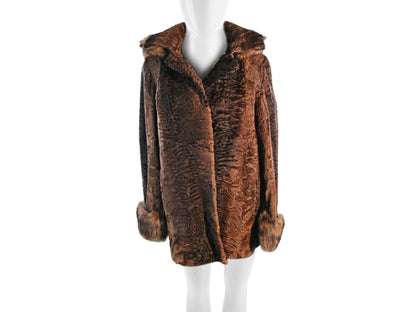 BROWN SWAKARA JACKET W DETACHABLE HOOD, FISHER TRIM