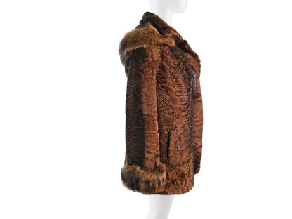 BROWN SWAKARA JACKET W DETACHABLE HOOD, FISHER TRIM