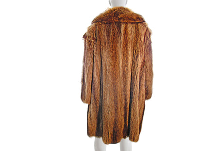 MEN'S RACCOON COAT W/ NOTCH COLLAR AND VENTED BACK