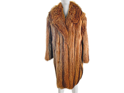 MEN'S RACCOON COAT W/ NOTCH COLLAR AND VENTED BACK