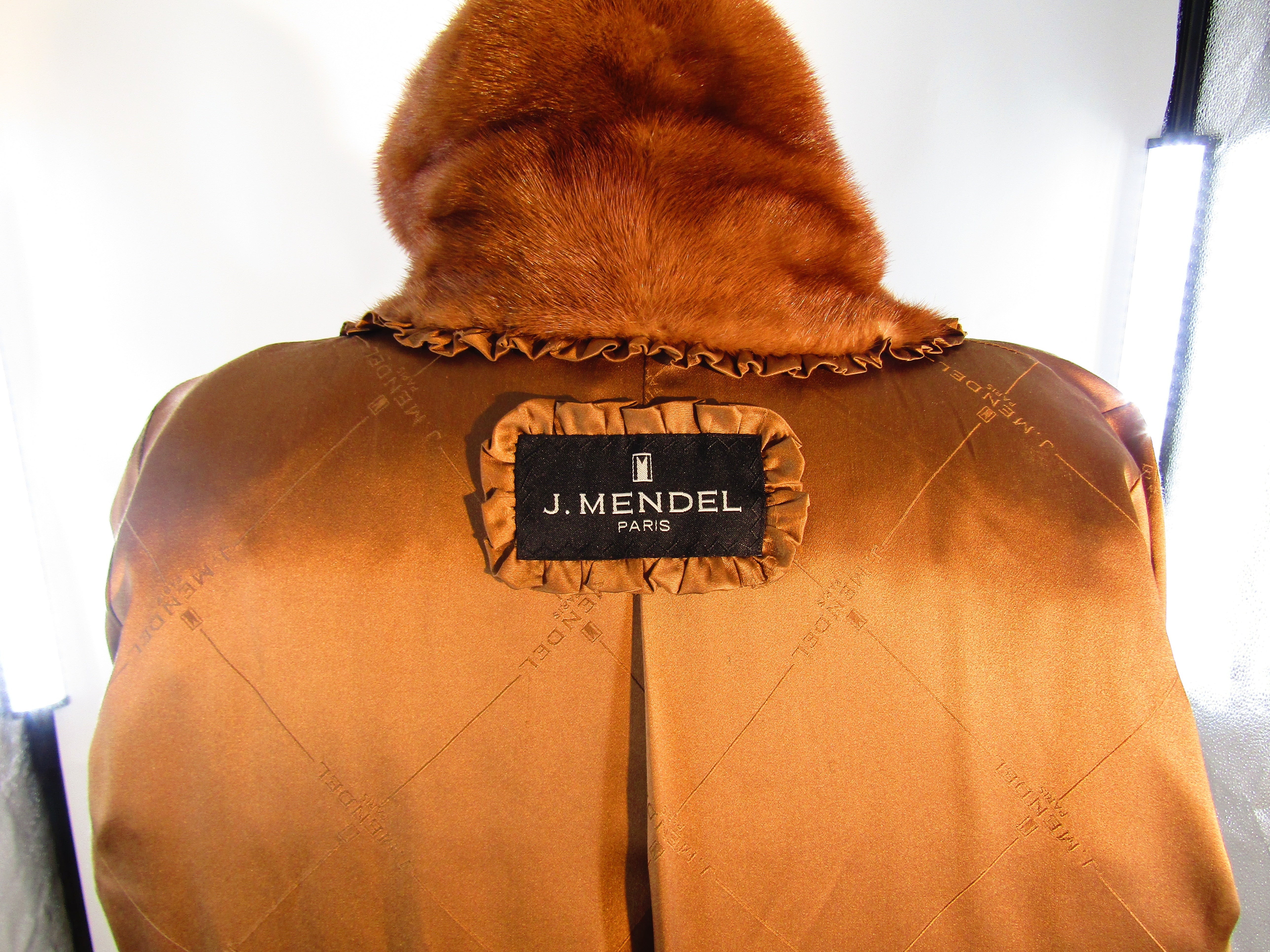 WILD TYPE MINK 7/8 COAT W/ WING COLLAR, SLASH POCKETS AND MENDEL SILK LINING