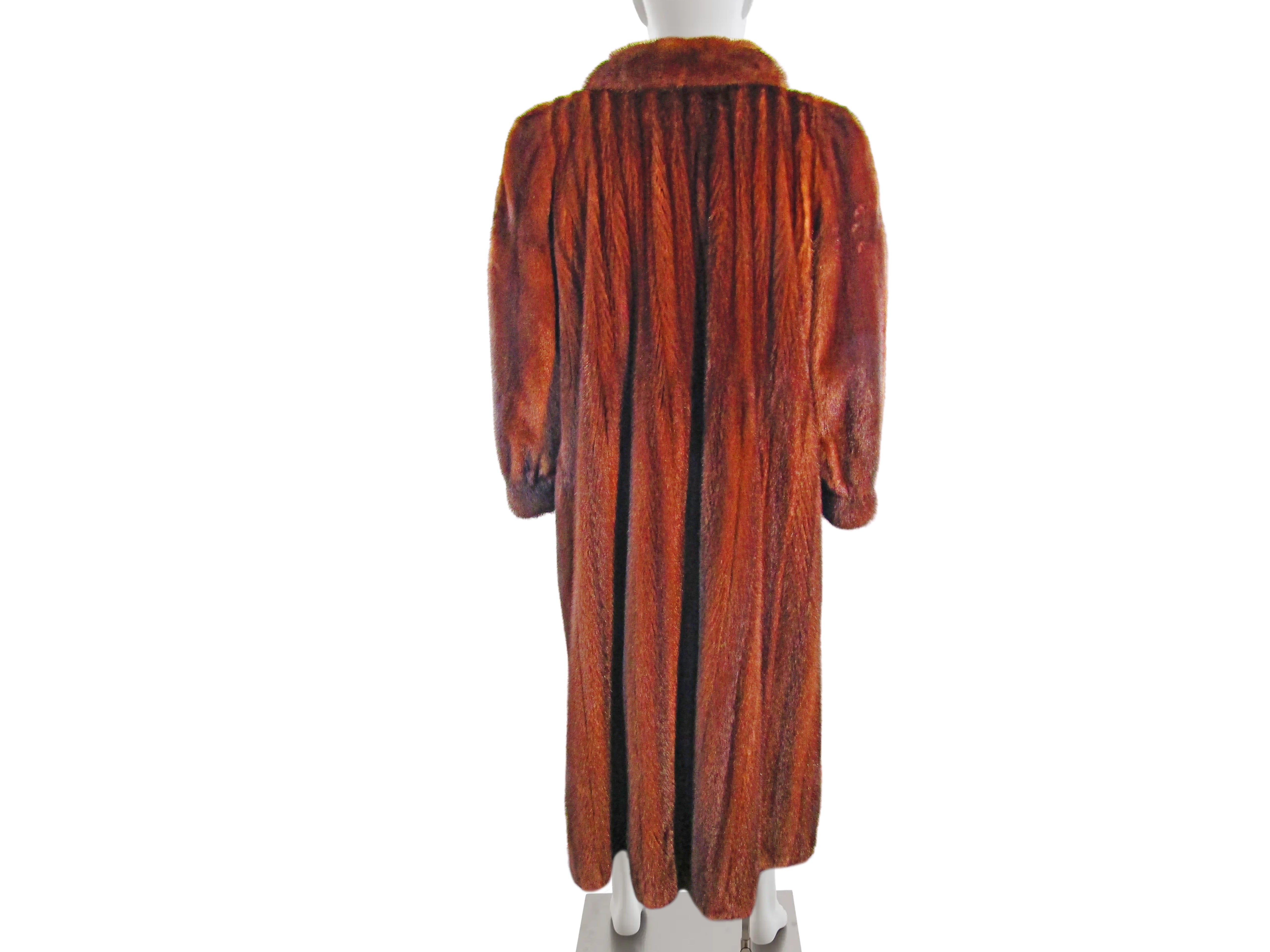 NATURAL DEMI BUFF MINK COAT W/ SHAWL COLLAR, SLASH POCKETS & BANDED CUFFS