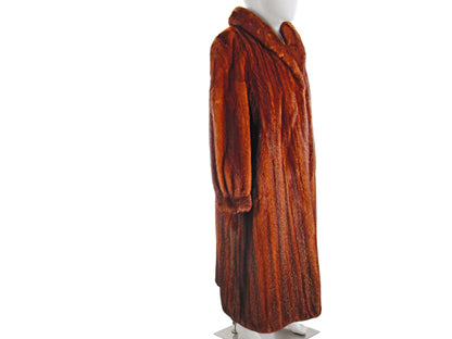 NATURAL DEMI BUFF MINK COAT W/ SHAWL COLLAR, SLASH POCKETS & BANDED CUFFS