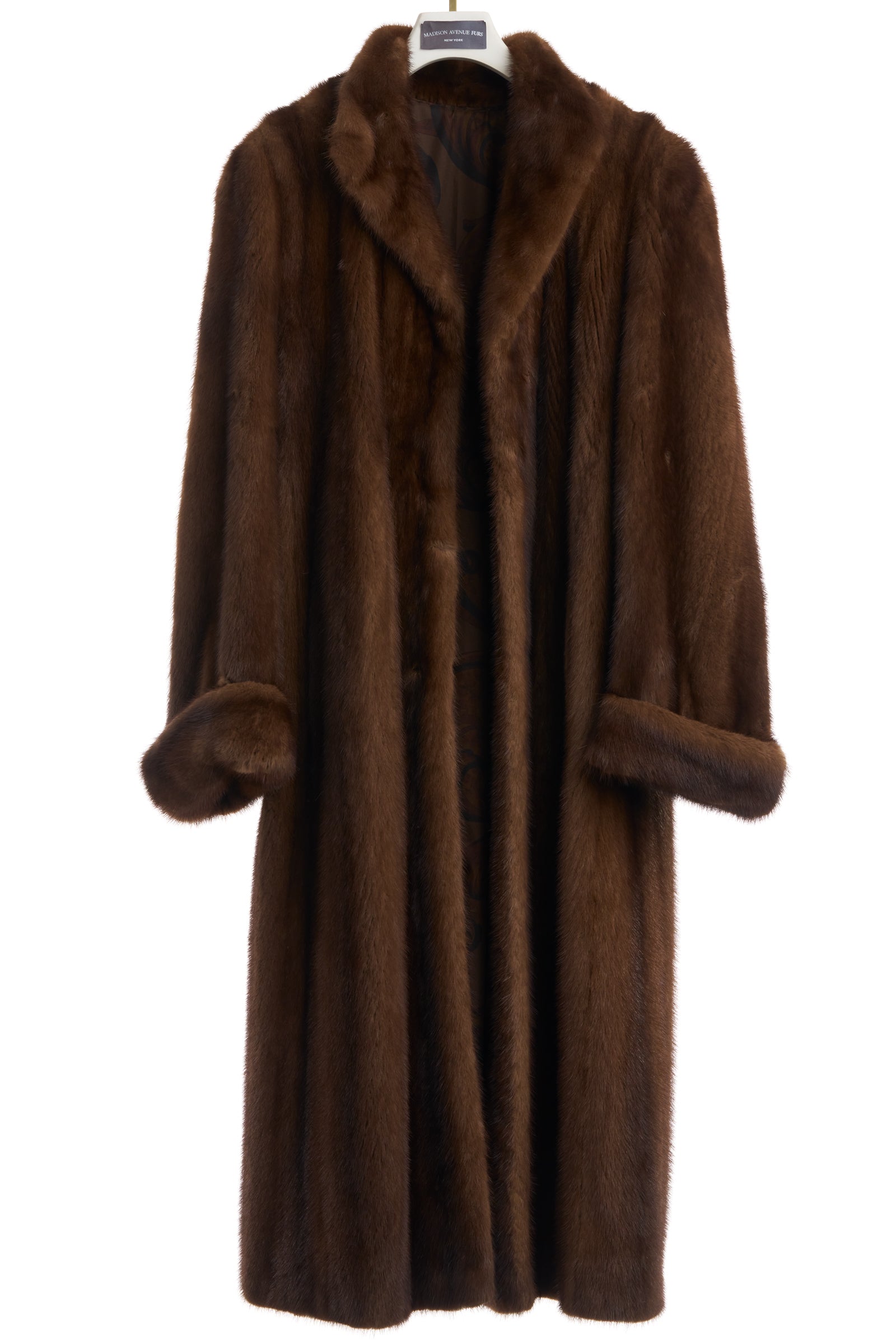 PRE-OWNED DEMI BUFF MINK COAT W/ WING COLLAR & TURN BACK CUFFS