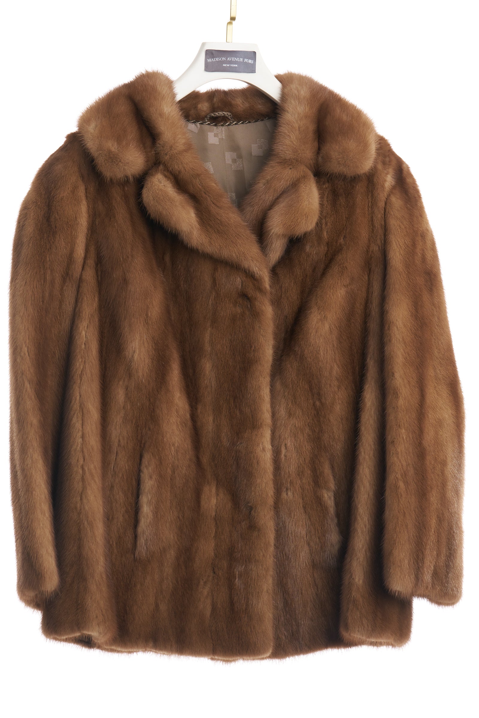 PRE-OWNED PASTEL MINK JACKET W/ NOTCH COLLAR
